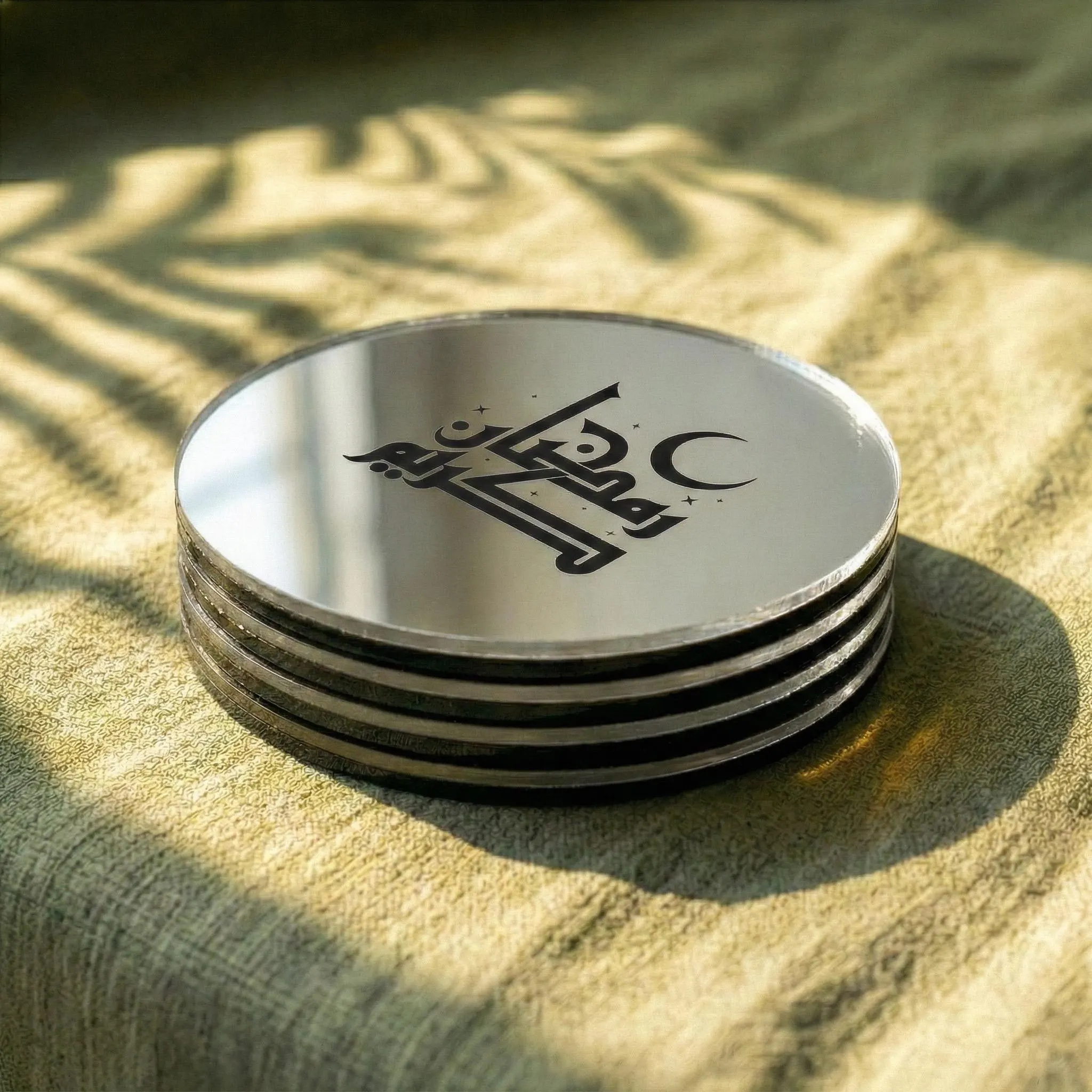 Ramadan Kareem Engraved Coasters Islamic Table Decor Ramadan Decoration Eid Mubarak Gifts - image 3