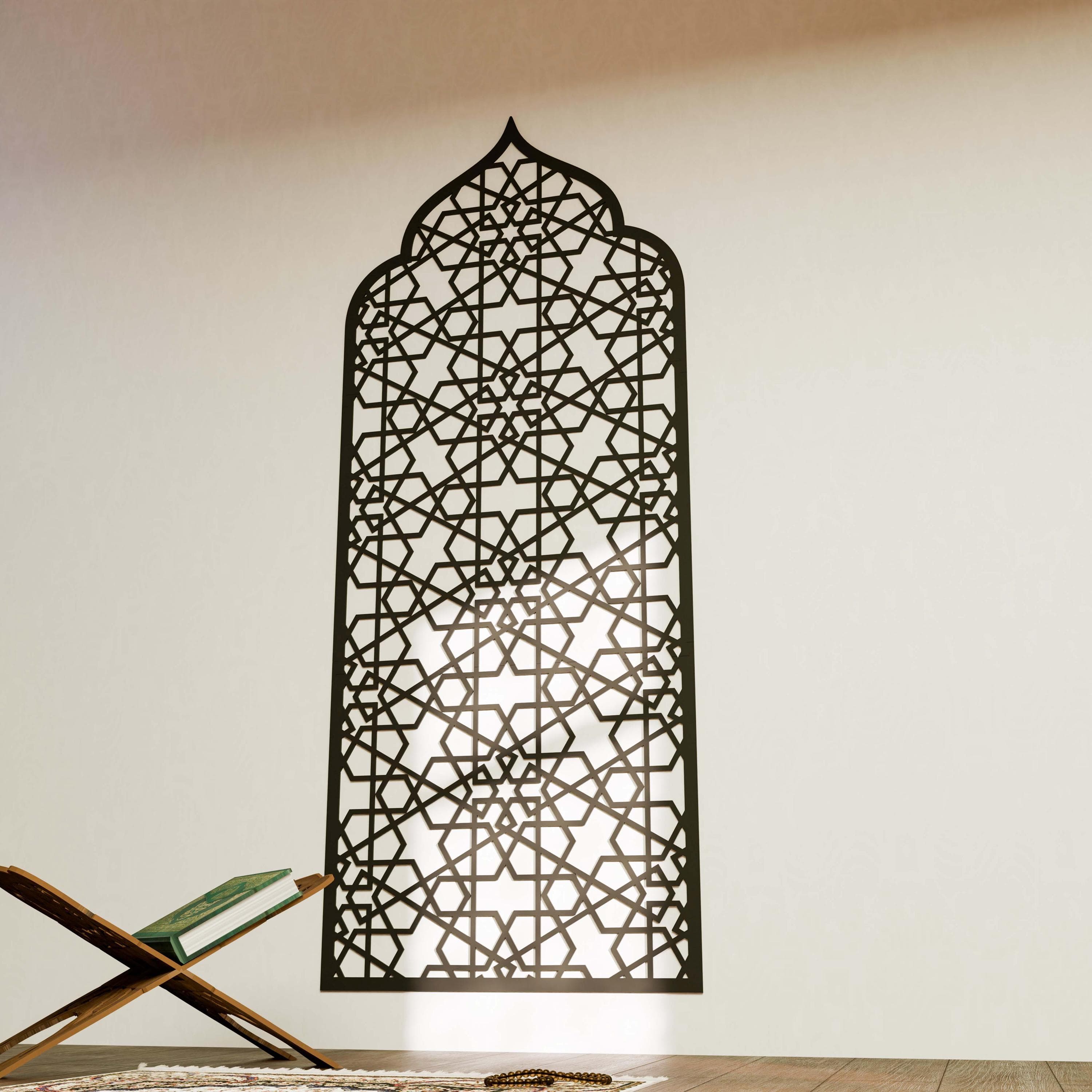 Mihrab Islamic Wall Art Mehraab for Muslim Prayer Room Moroccan Decorative Wood Panel Ramadan Decoration Eid Gift - image 3