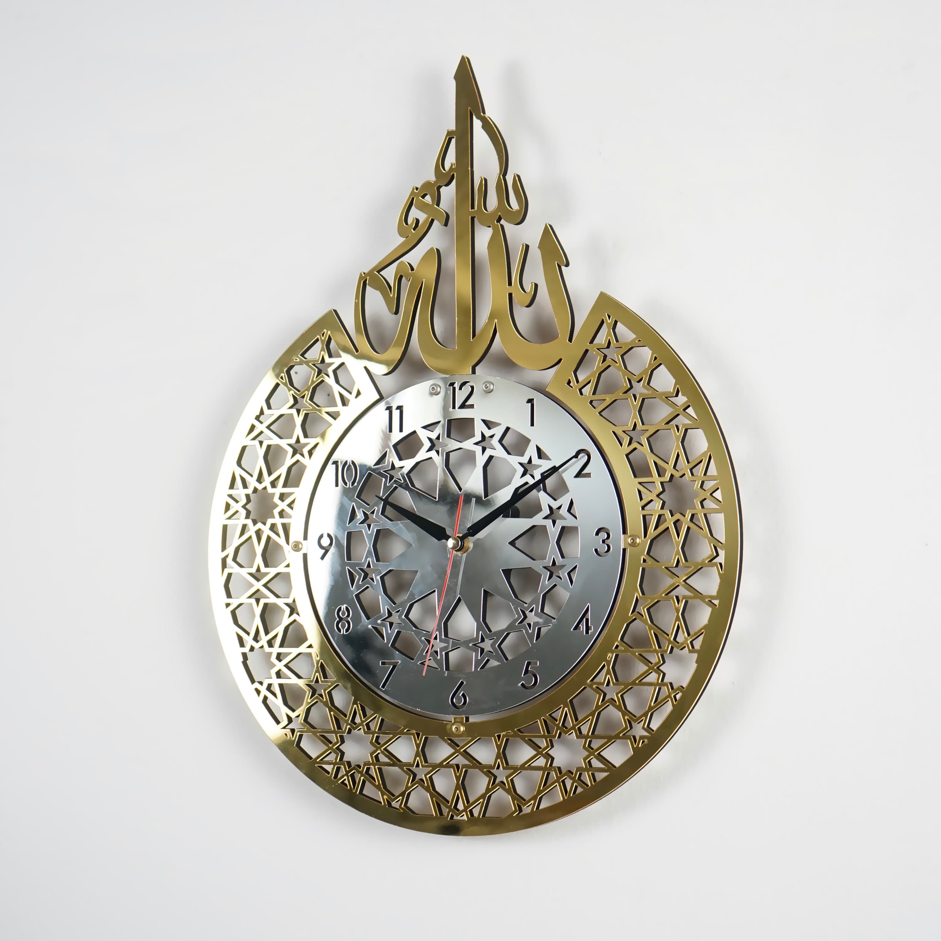 Islamic Wall Clock Islamic Wall Art, Islamic Wall Clock for Muslims with Silent Mechanism, Wooden Acrylic Ramadan Decoration Arabic Eid Gift - image 2