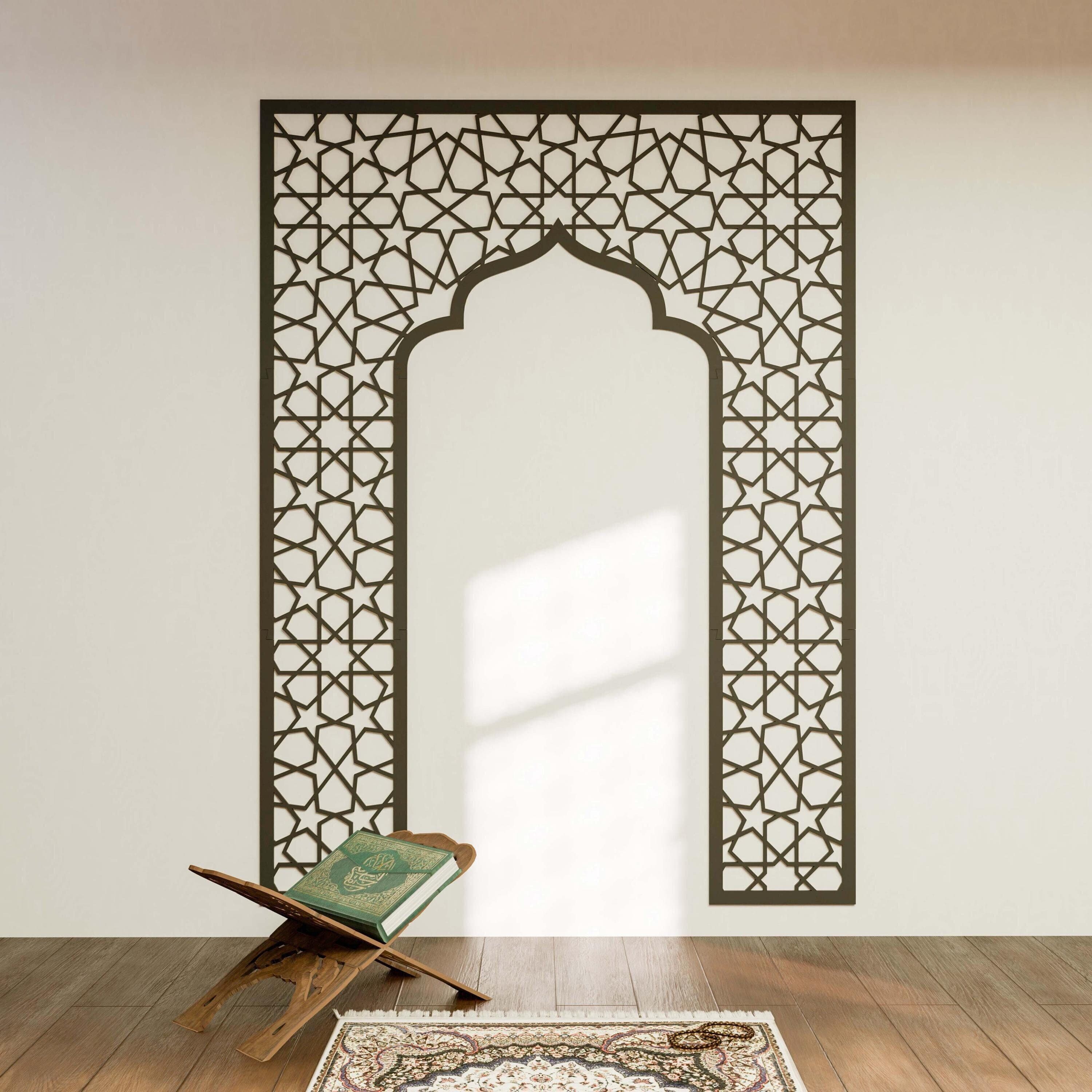 Mihrab Large Islamic Wall Art Muslim Prayer Room Moroccan Wood Decorative Panel Ramadan Decoration Eid Mubarak Gift - image 2