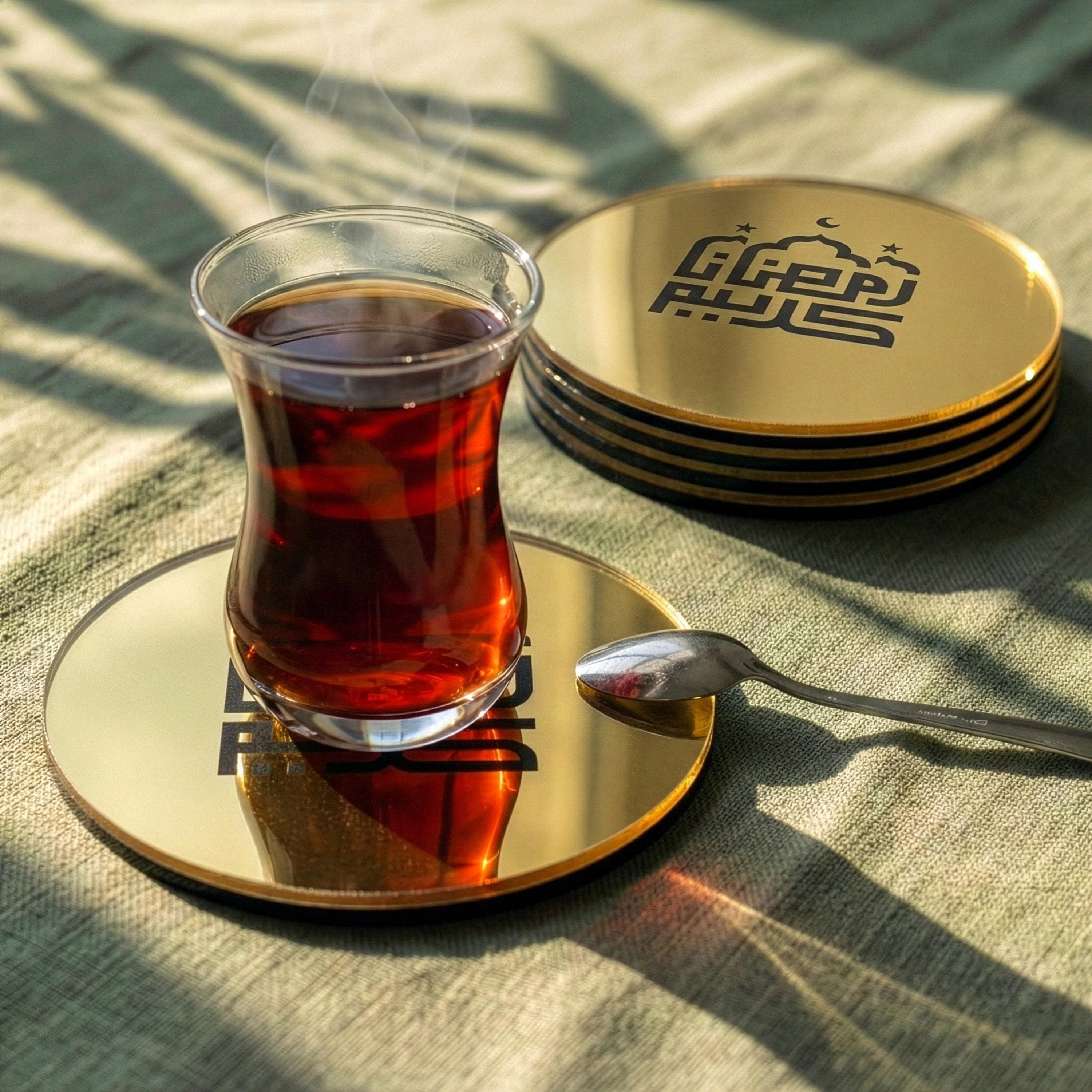 Ramadan Kareem Kufic Engraved Coasters Islamic Table Decor Ramadan Decoration Eid Gifts - image 3
