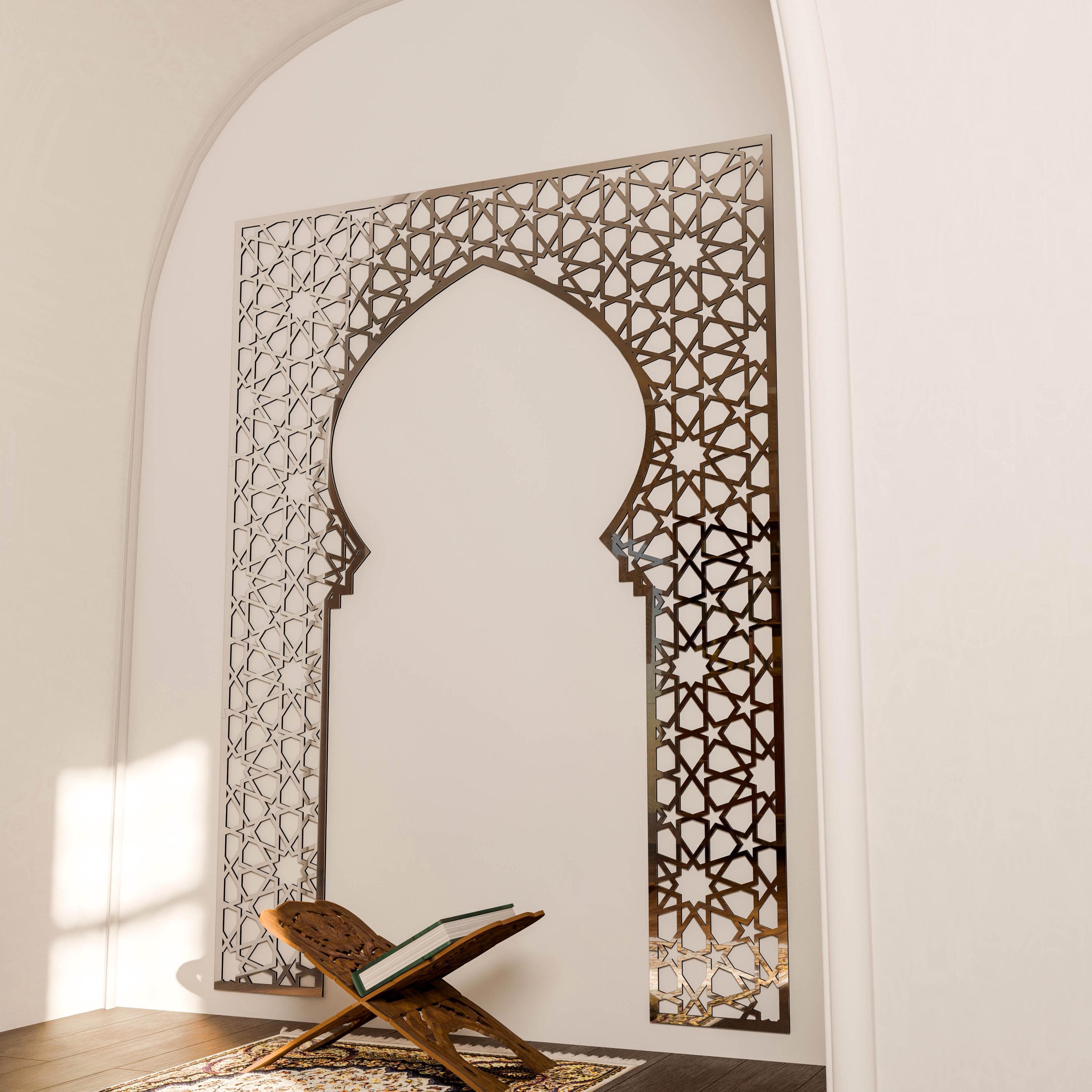 Wooden Mihrab Islamic Wall Art Mehraab for Muslim Prayer Room Ramadan Decoration Moroccan Decorative Panel Housewarming Gift - image 5