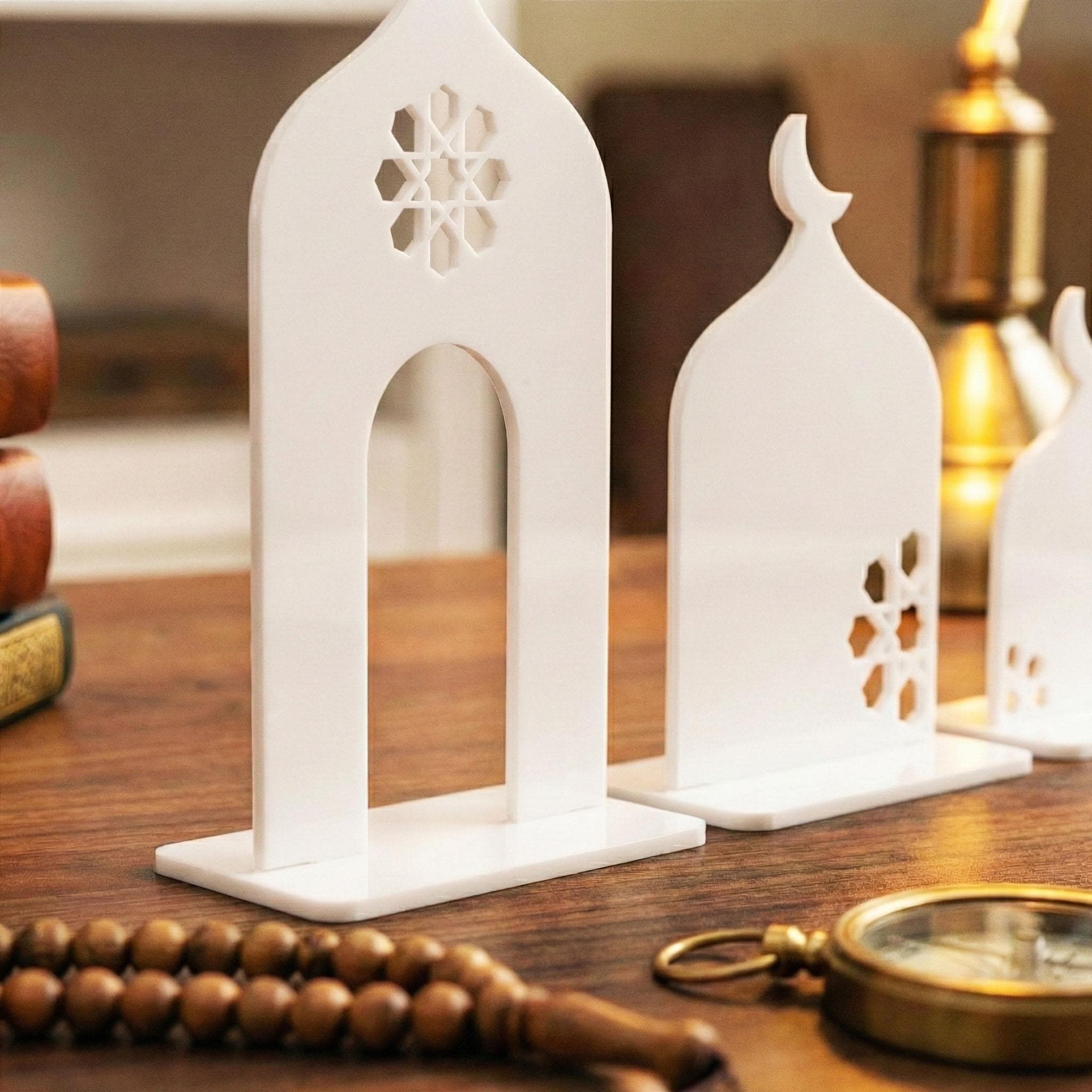 Ramadan Minaret Set Islamic Home Decor Acrylic Mosque Stand Ramadan Table Decorations Eid Gift - image 3