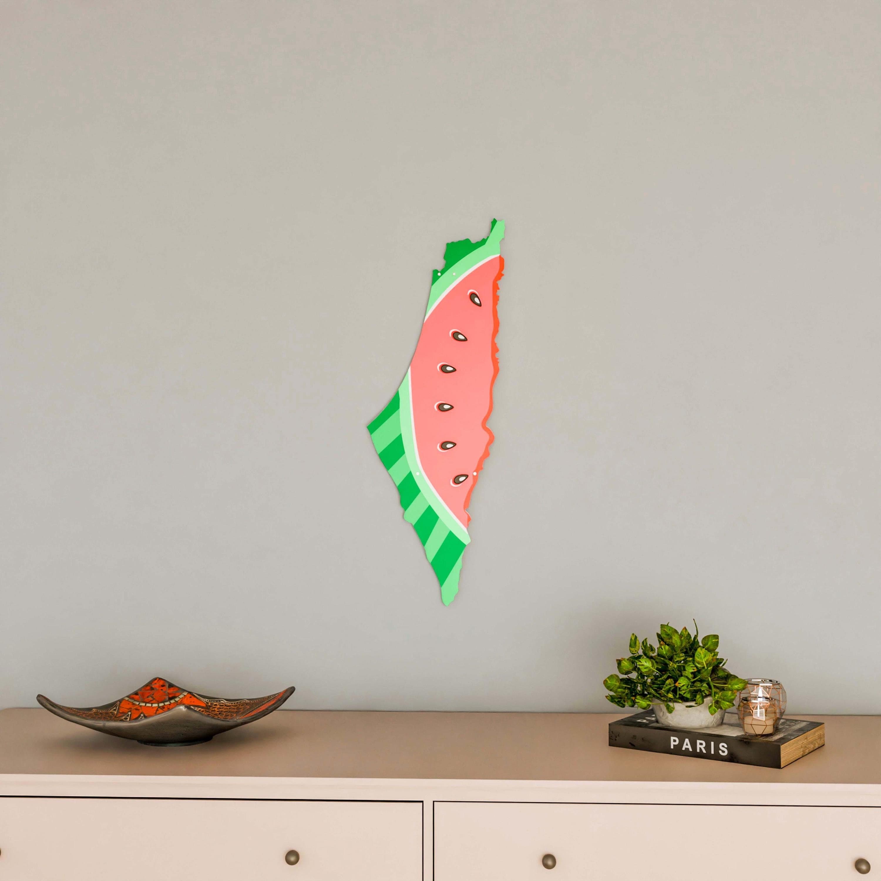 Palestine Map Wall Art Watermelon Design Islamic Home Decor Free Gaza Palestinian Art Eid Gift for Muslim - image 3