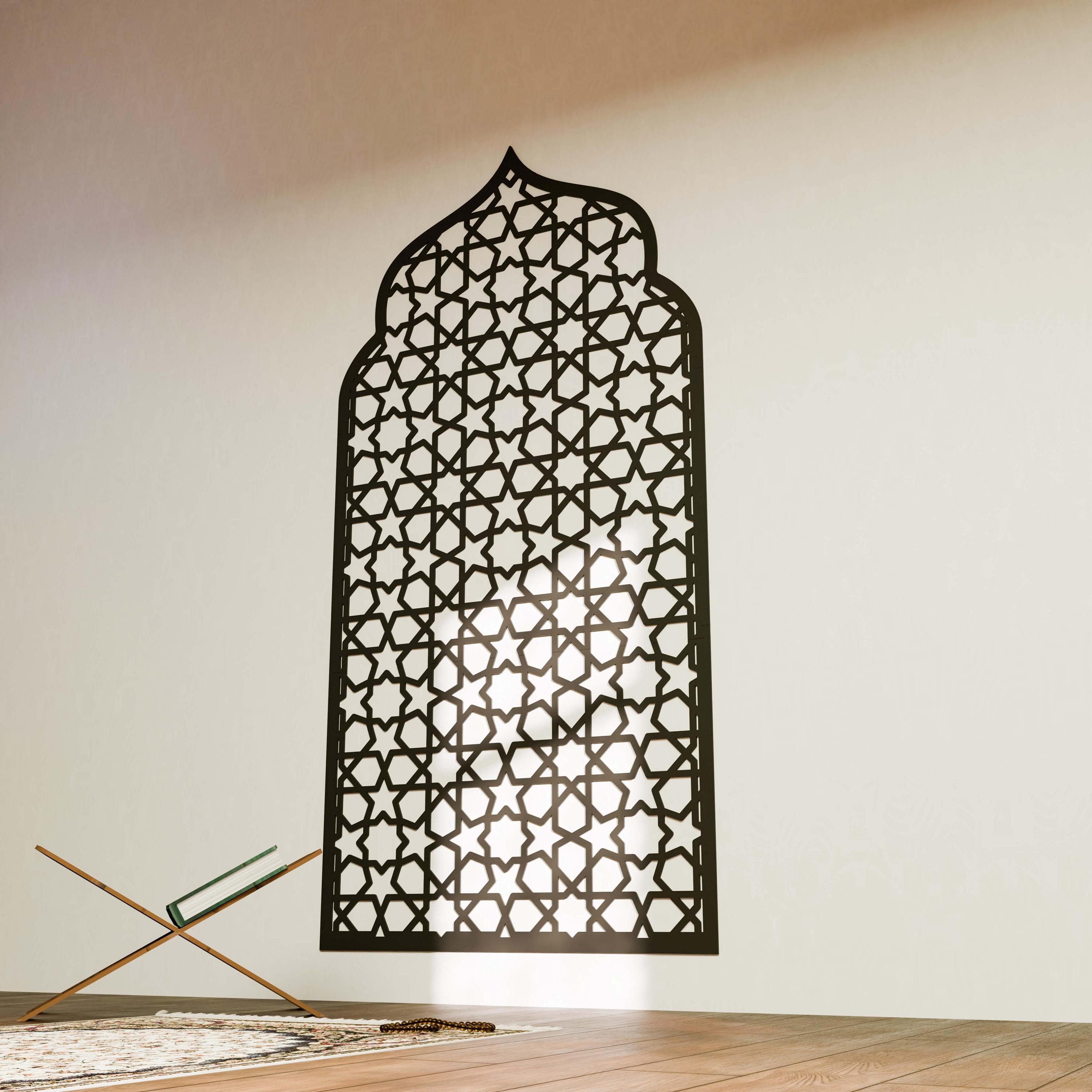 Mihrab Islamic Wall Decor Arch Mehraab Art Moroccan Decorative Panel for Muslim Prayer Room Ramadan Decoration Housewarming Gift