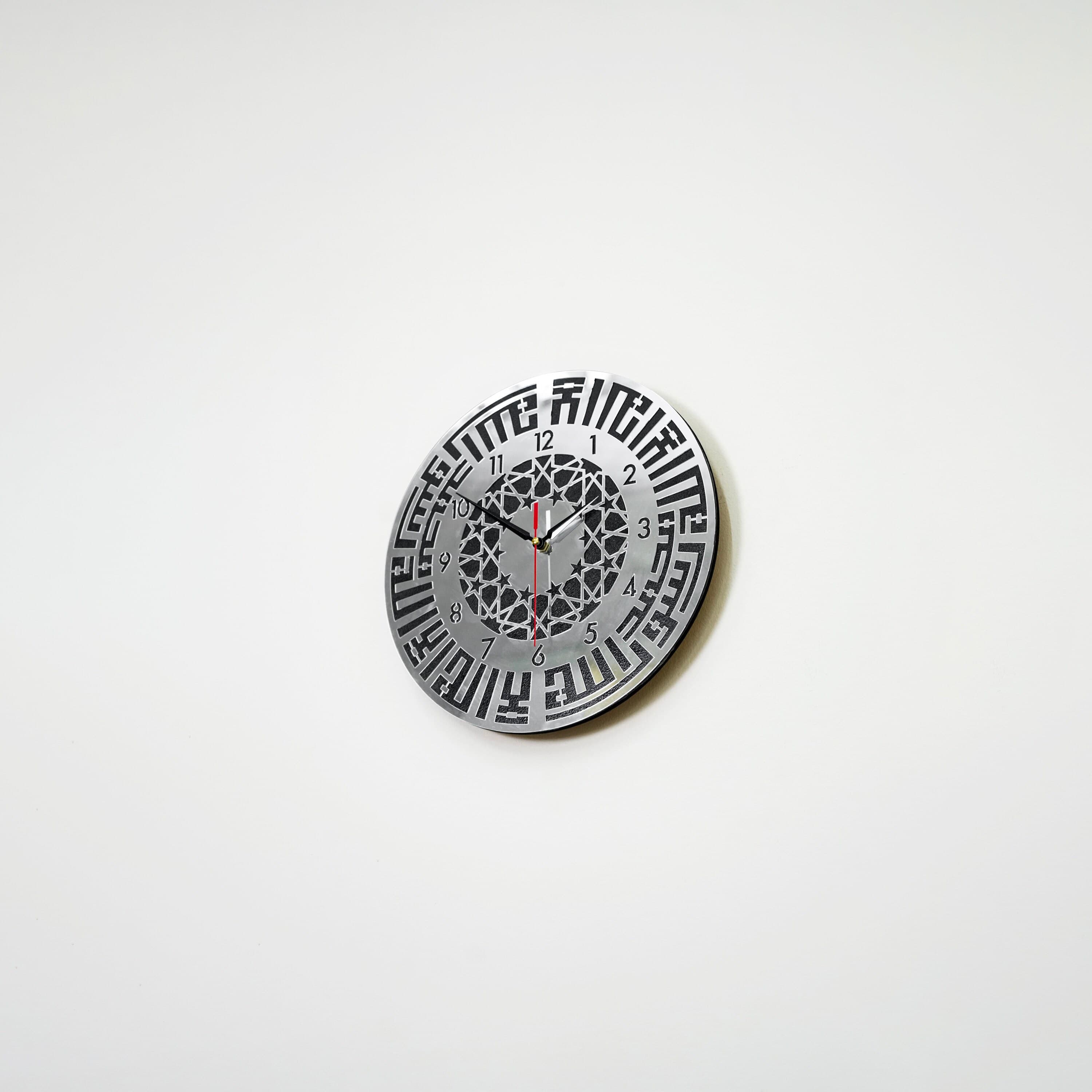 First Kalima Kufic Islamic Wall Art Clock with Latin Numbers, Wooden Acrylic Islamic Wall Art, Ramadan Decoration Arabic Clock, Eid Gift - image 5
