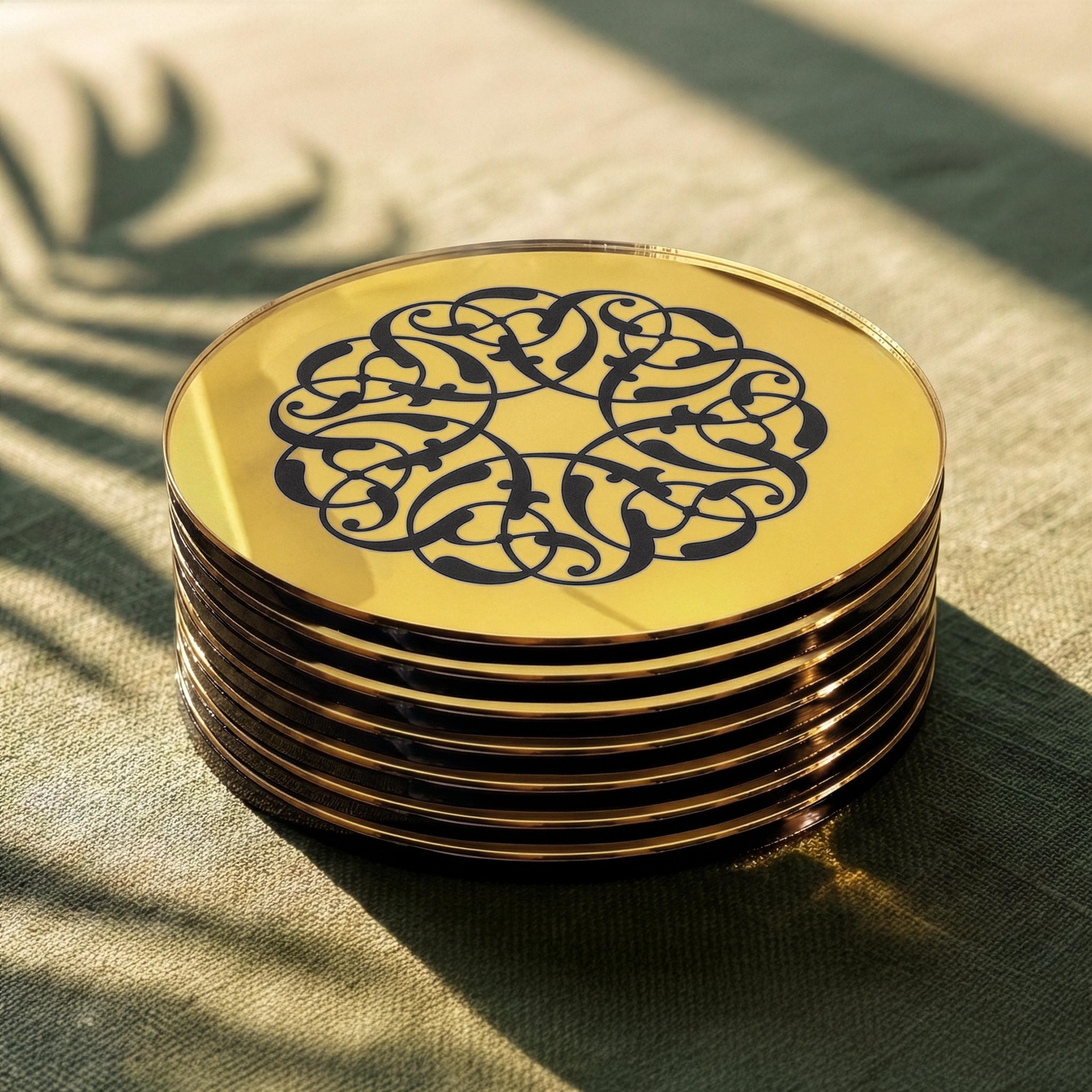 Islamic Engraved Coasters Ramadan Decoration Muslim Table Decor Eid Gifts - image 5