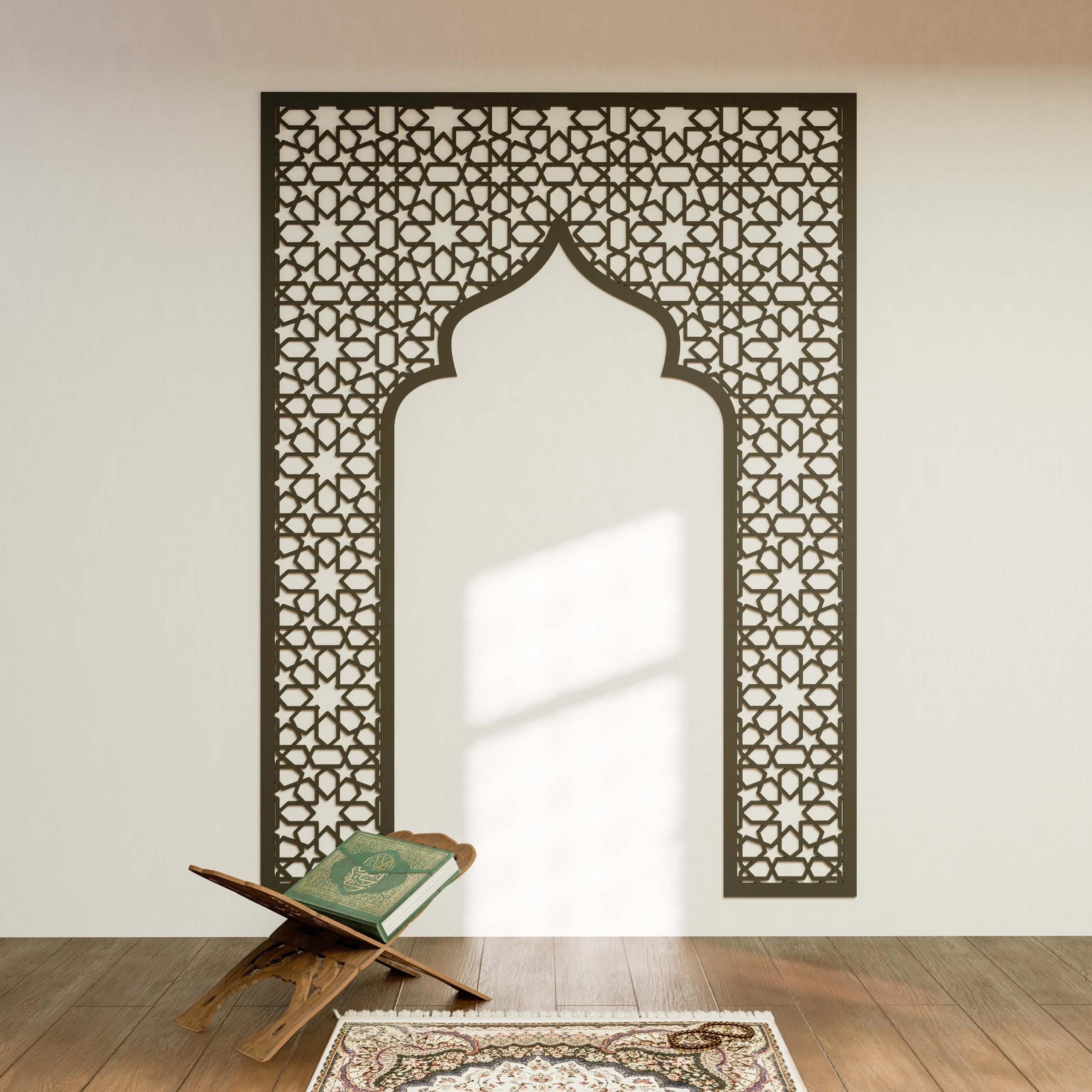 Mihrab Islamic Wall Art Muslim Prayer Room Moroccan Wood Decorative Panel Ramadan Decoration Eid Mubarak Gift - image 4