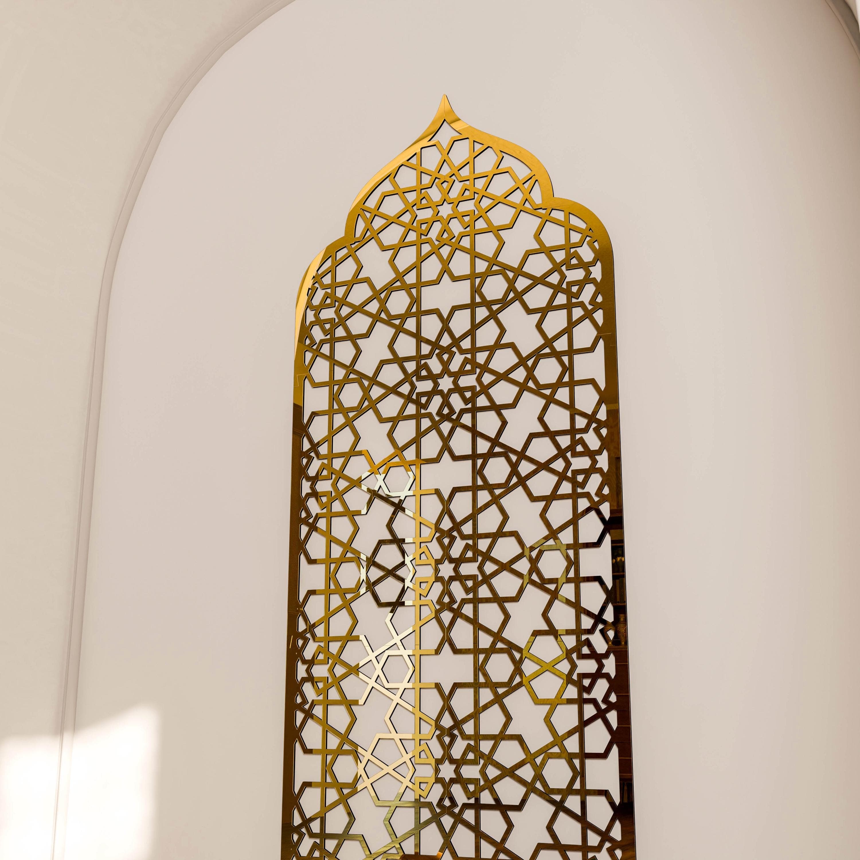 Mihrab Islamic Wall Art Mehraab for Muslim Prayer Room Moroccan Decorative Wood Panel Ramadan Decoration Eid Gift - image 5