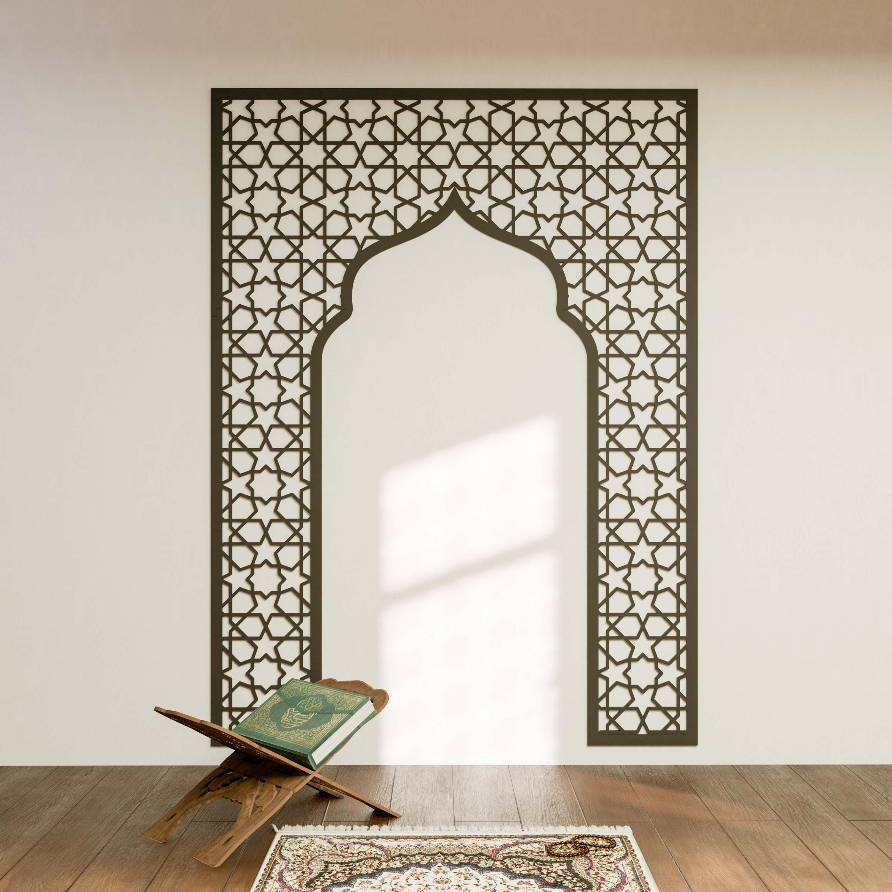 Mihrab Islamic Wall Art Mehraab Ramadan Decor Muslim Prayer Room Moroccan Wood Decorative Panel Eid Mubarak Gift