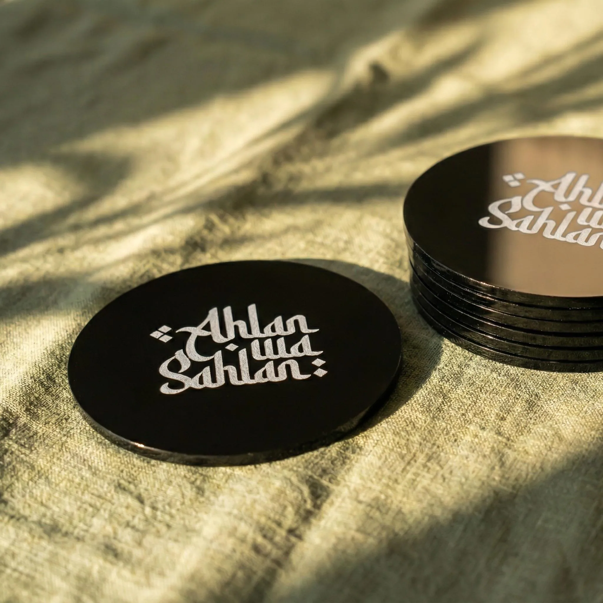 Ahlan wa Sahlan Engraved Coasters Islamic Table Decor Ramadan Decoration Eid Gifts - image 4