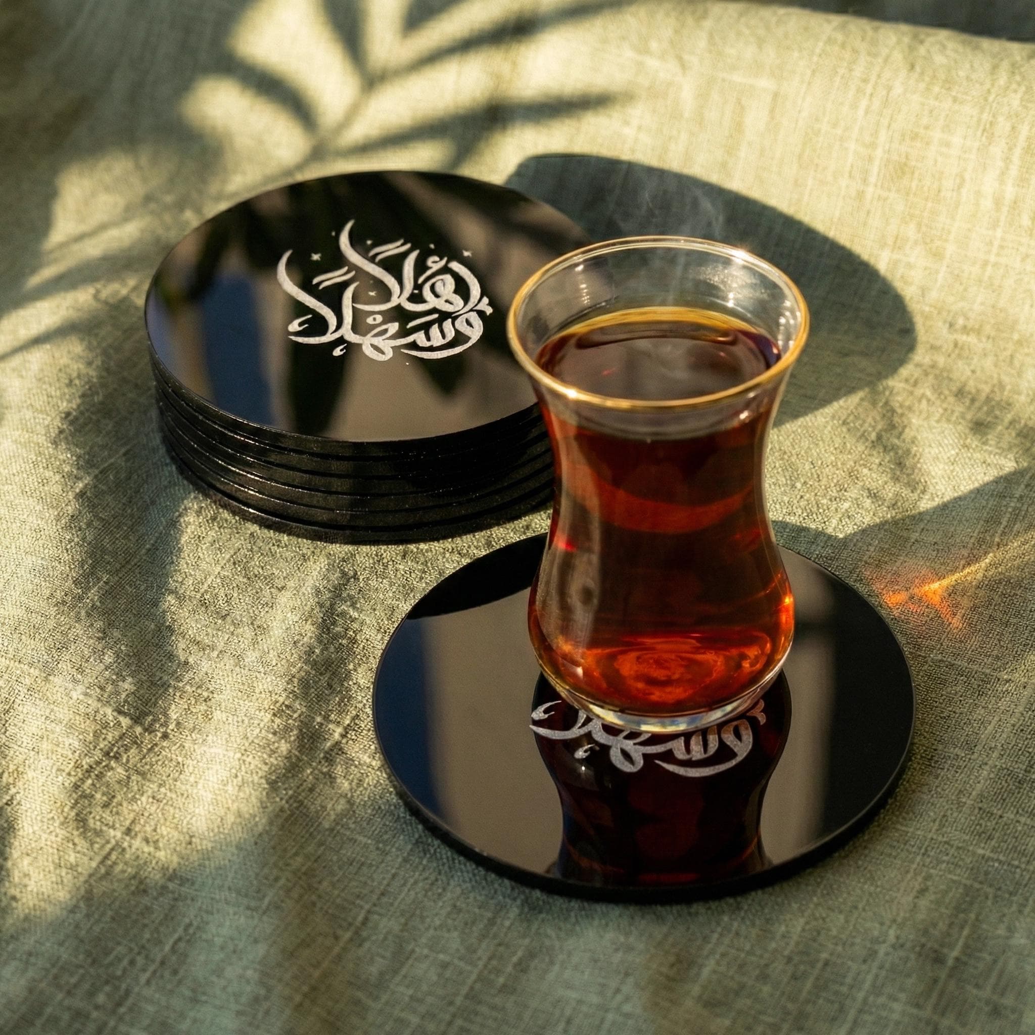 Ahlan wa Sahlan Engraved Coasters Islamic Table Decor Ramadan Decoration Eid Gifts - image 3