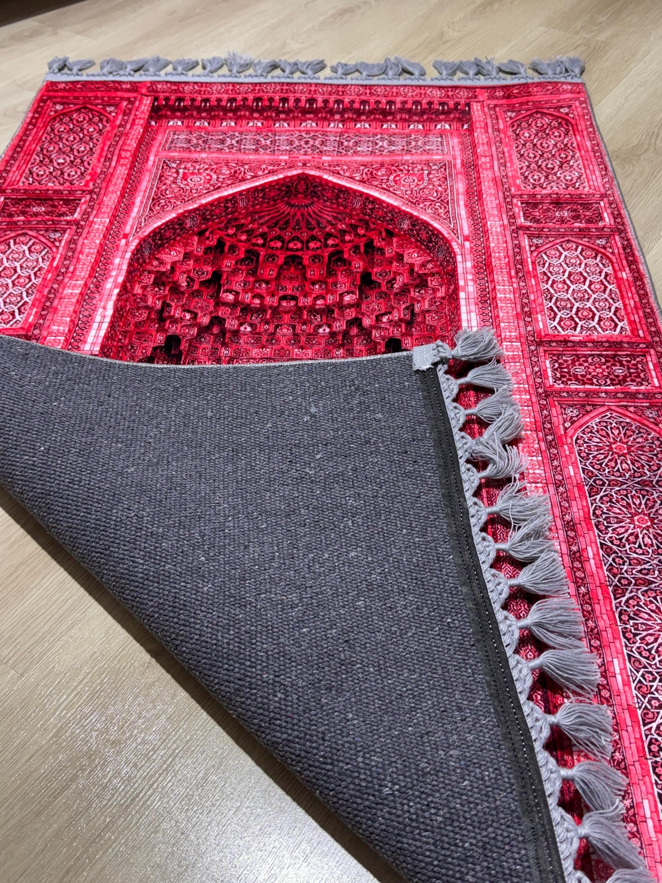 Luxery Prayer Rug ,Soft Muslim Prayer Mat with Traditional Ottoman Design,Janamaz, Ramadan  Gift - image 4