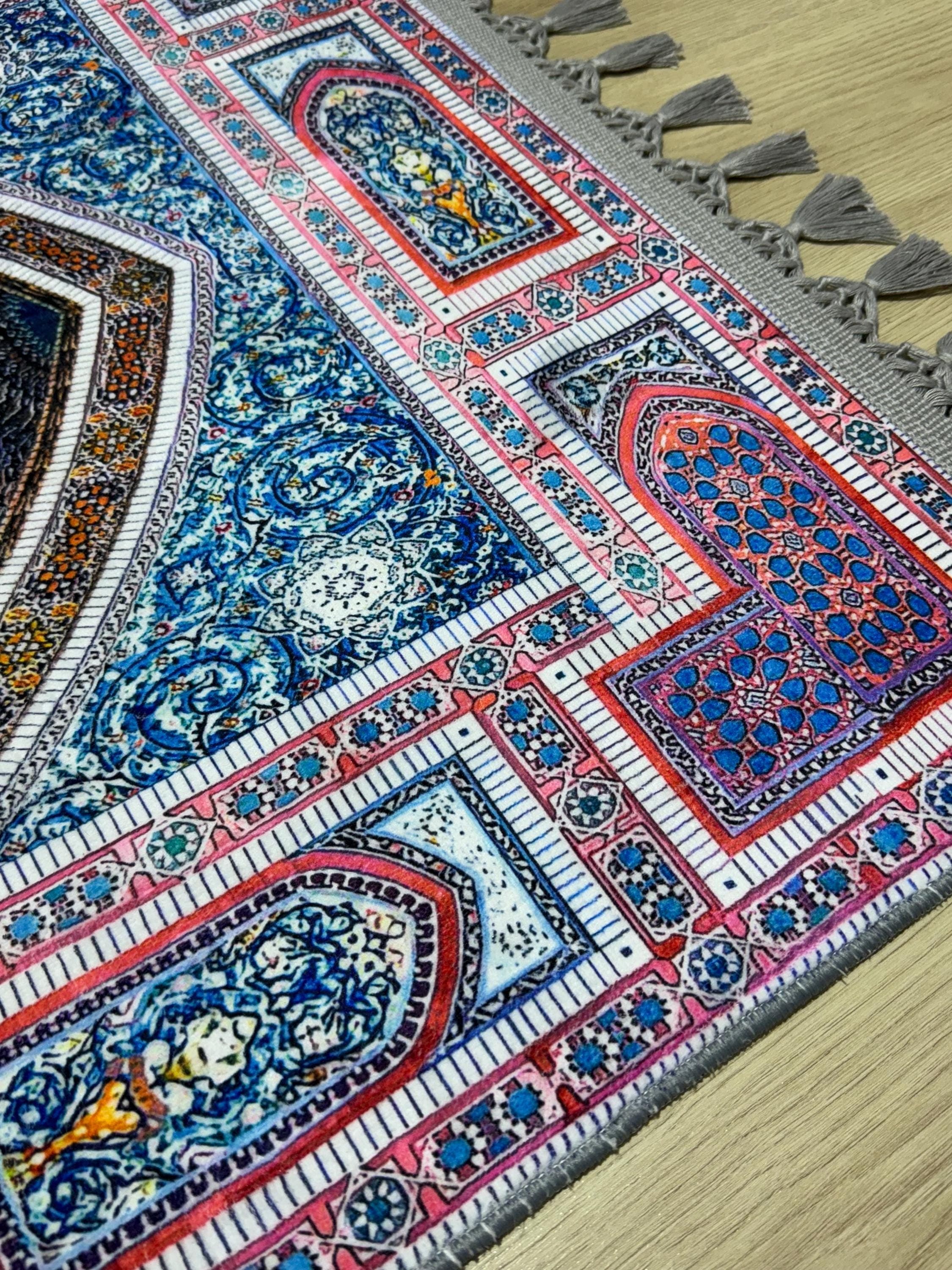 Prayer Mat - Soft Islamic Muslim Custom Prayer Rug-Ramadan Wedding Gift -Mihrab Carpet - image 5