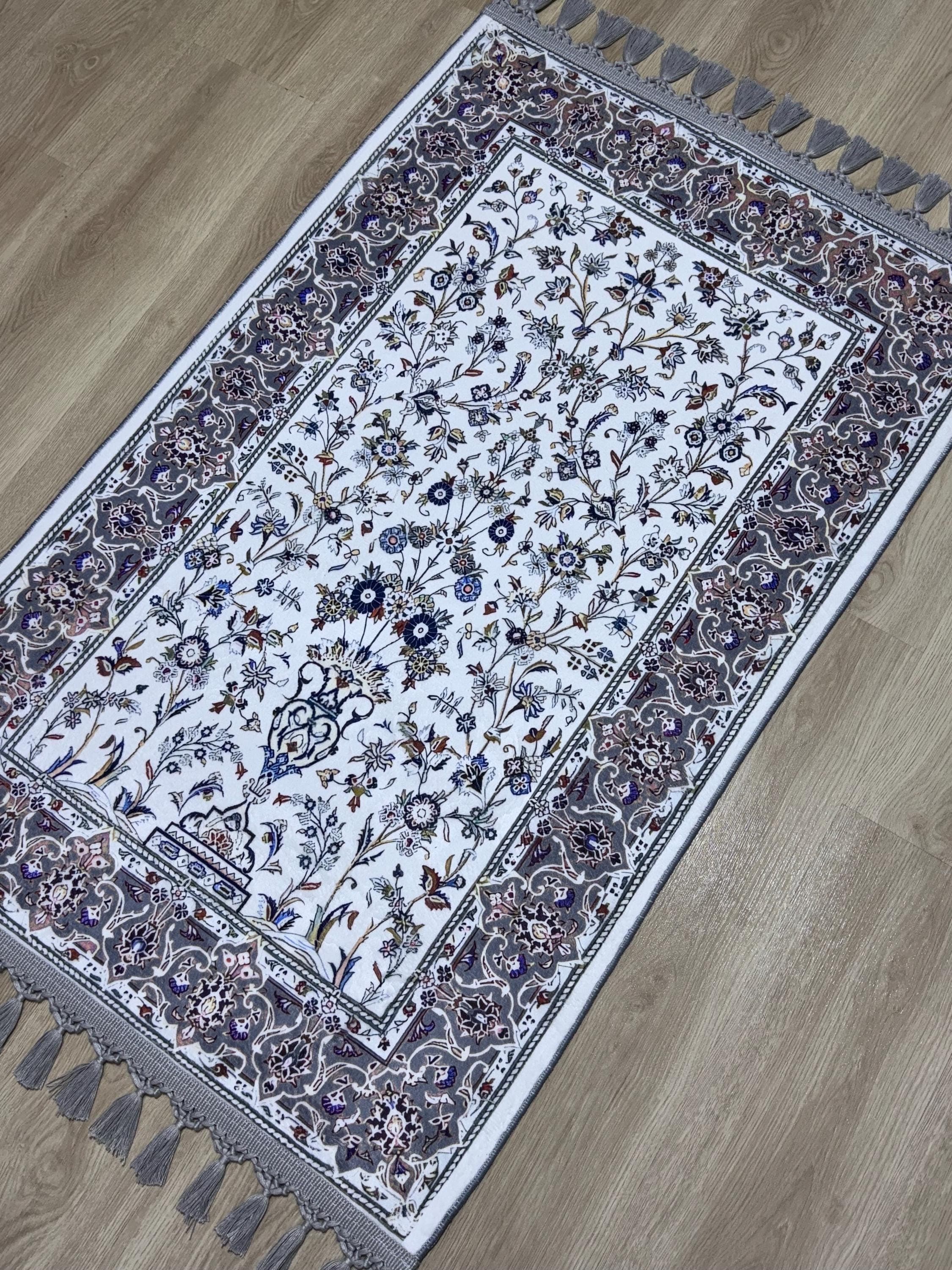 Floral Turkish Prayer Rug, islamic Muslim Prayer Mat- Wedding Eid Her Hİs Gift