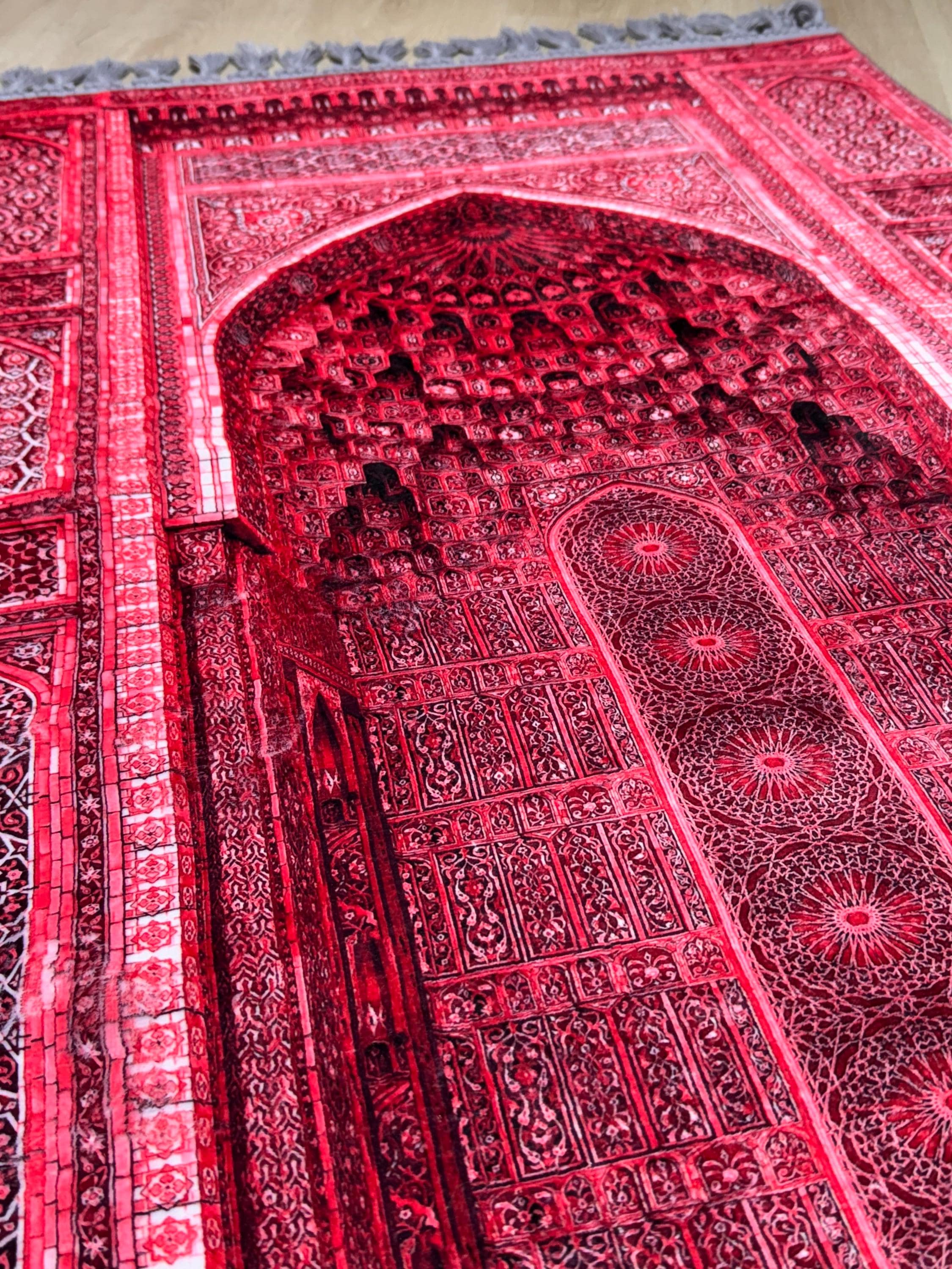 Luxery Prayer Rug ,Soft Muslim Prayer Mat with Traditional Ottoman Design,Janamaz, Ramadan  Gift - image 5