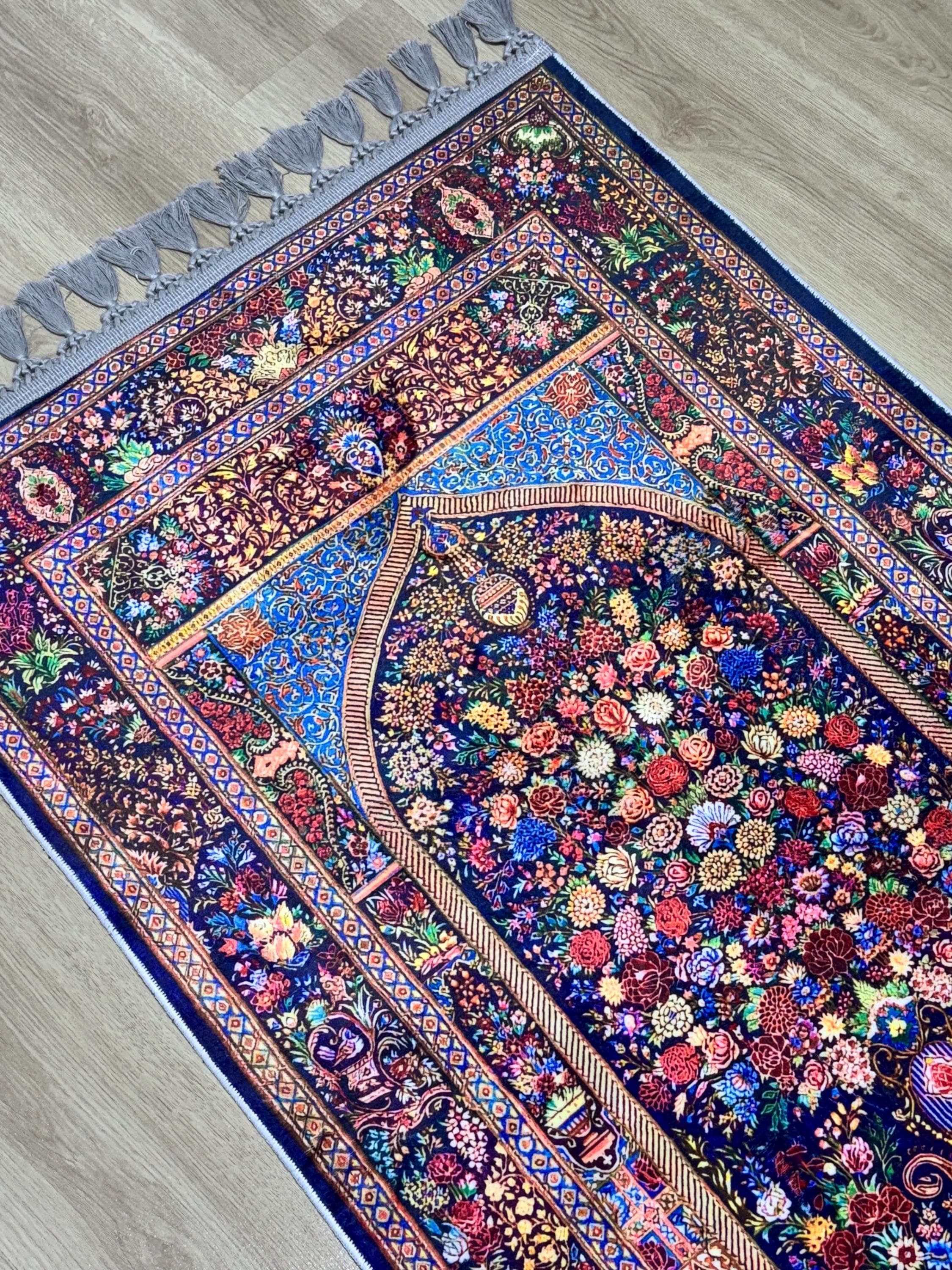 Prayer Rug -Islamic Ramadan Gift- Soft Muslim Floral Prayer Mat -