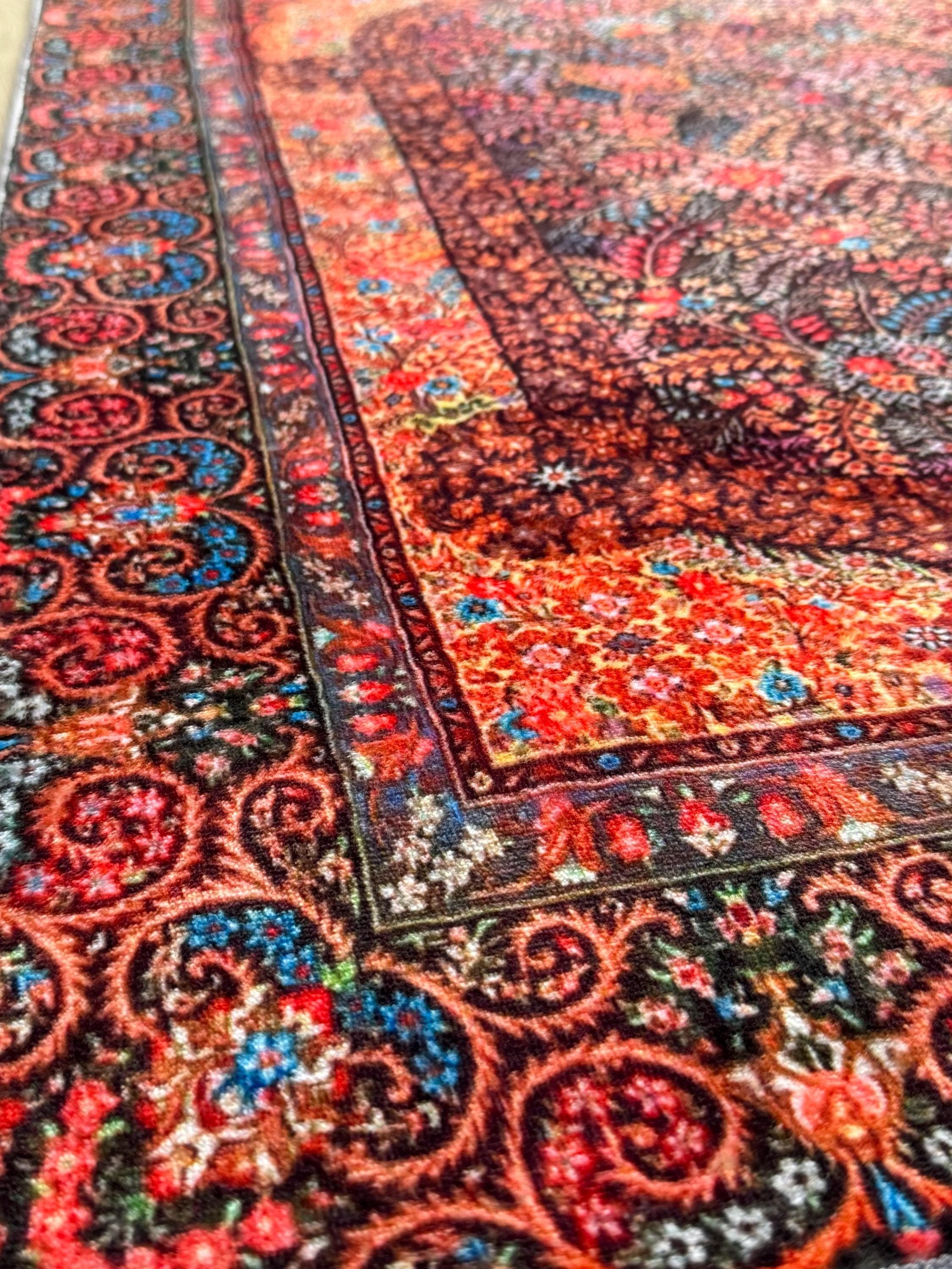 Traditional Turkish Prayer Rug Islamic Design, Soft & Portable Mat - image 5