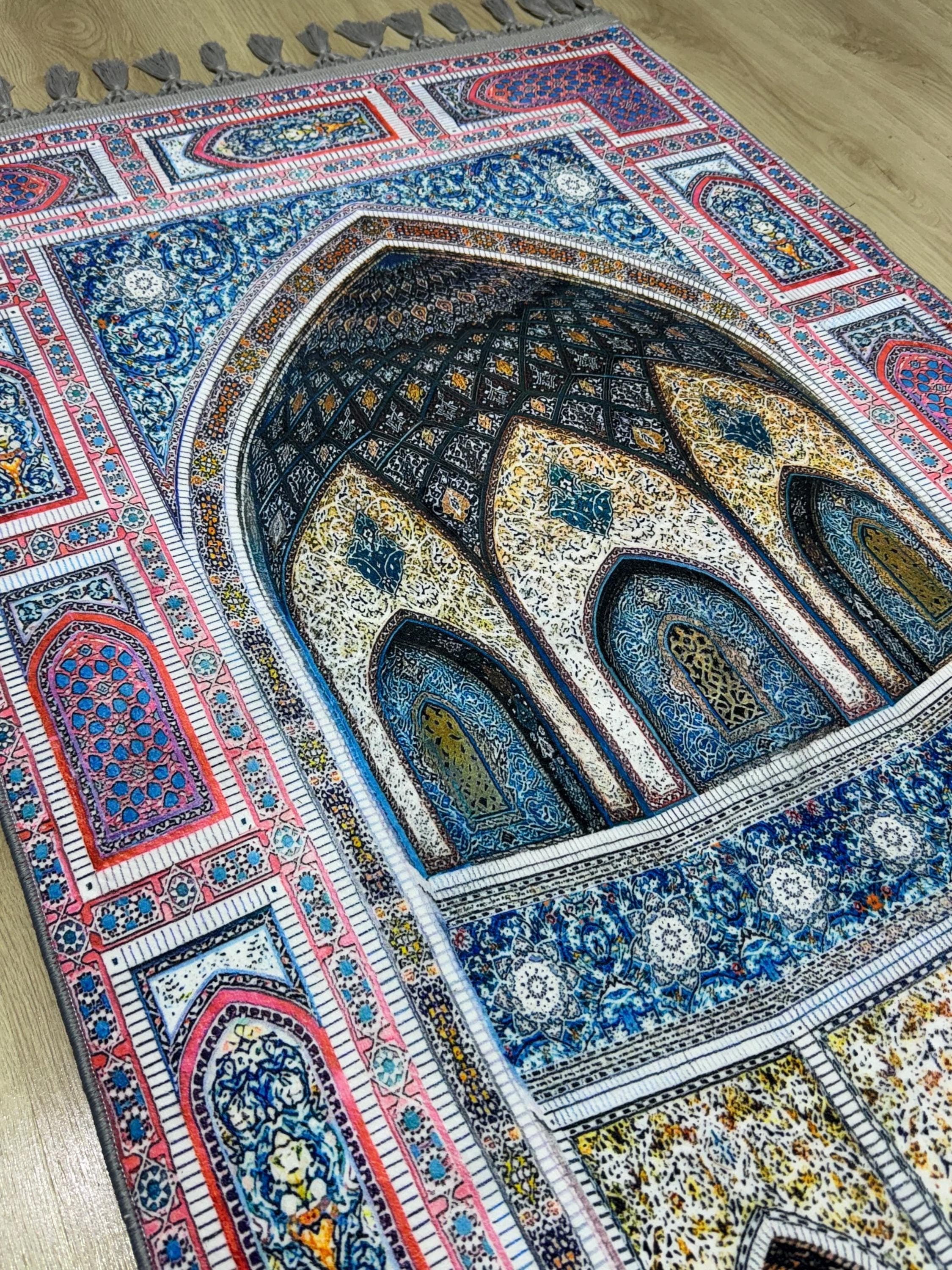 Prayer Mat - Soft Islamic Muslim Custom Prayer Rug-Ramadan Wedding Gift -Mihrab Carpet - image 3