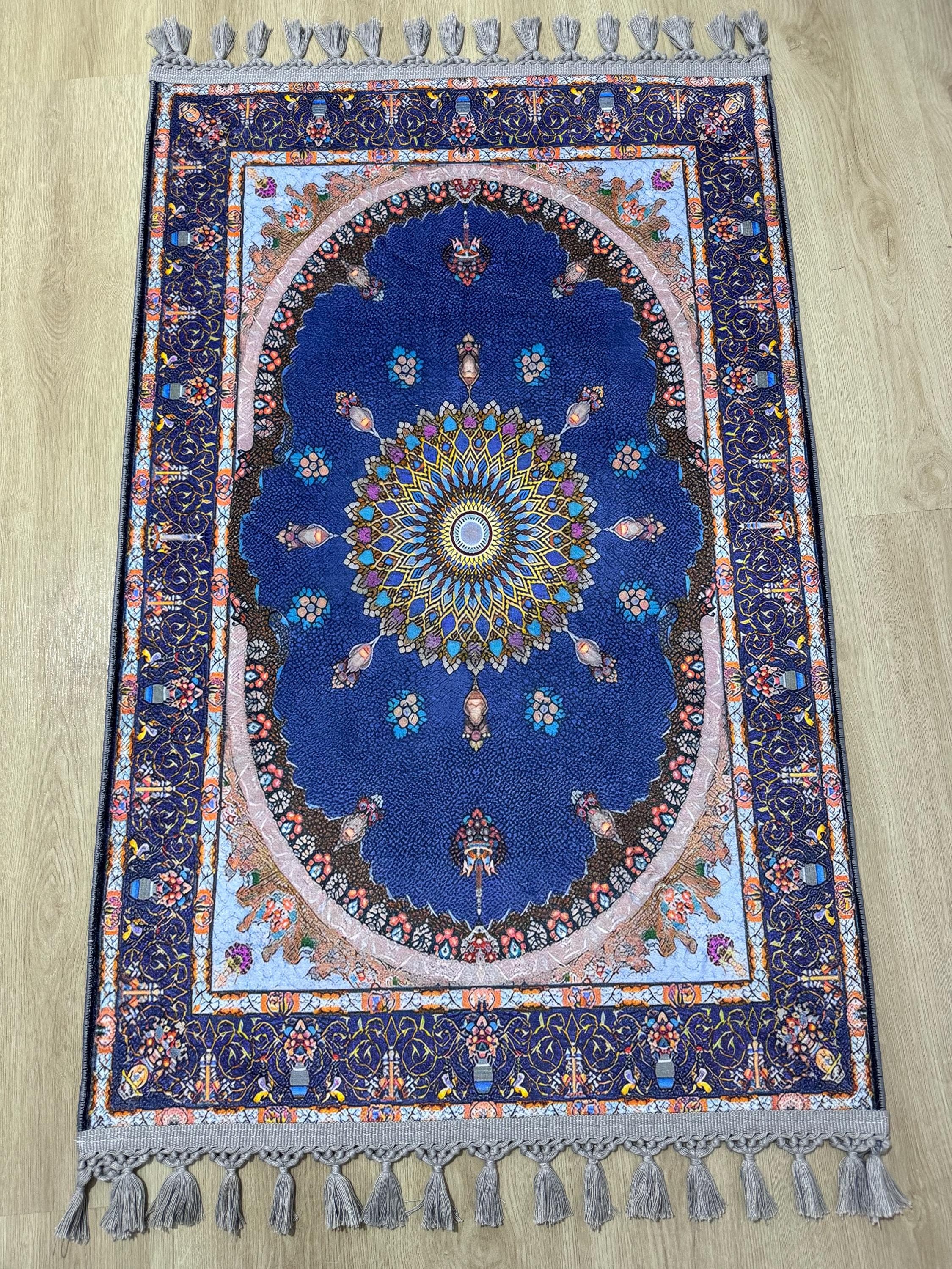 Soft Medallion Islamic Prayer Rug - Personalized Turkish Muslim  Mat -PrayerRoom -Bedroom -Living Room, Sejadah - image 4