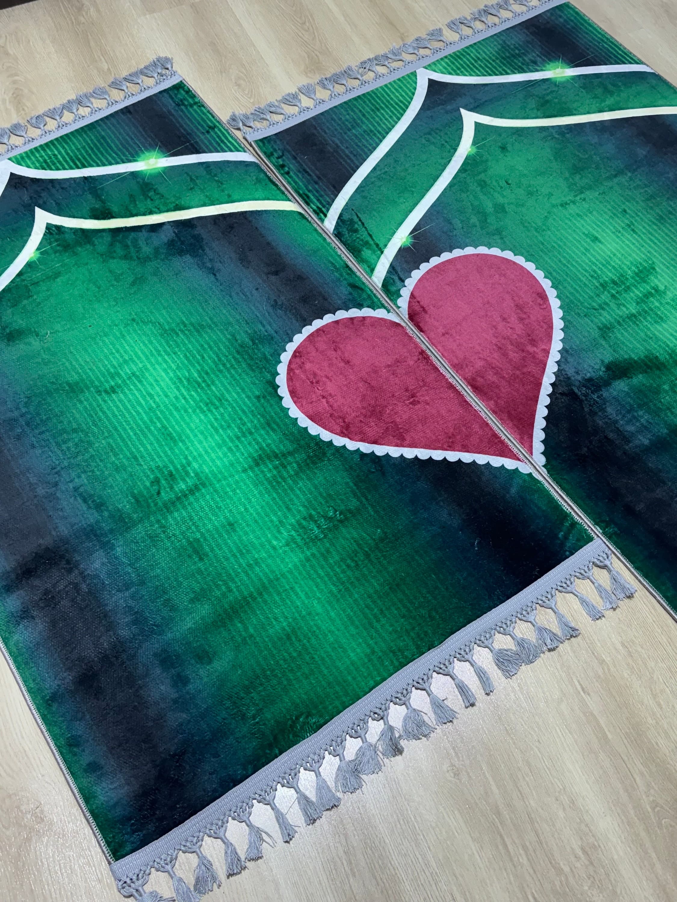 Double Prayer Rug: Muslim Nikkah Gift, Islamic Wedding, His & Hers Islamic - image 4
