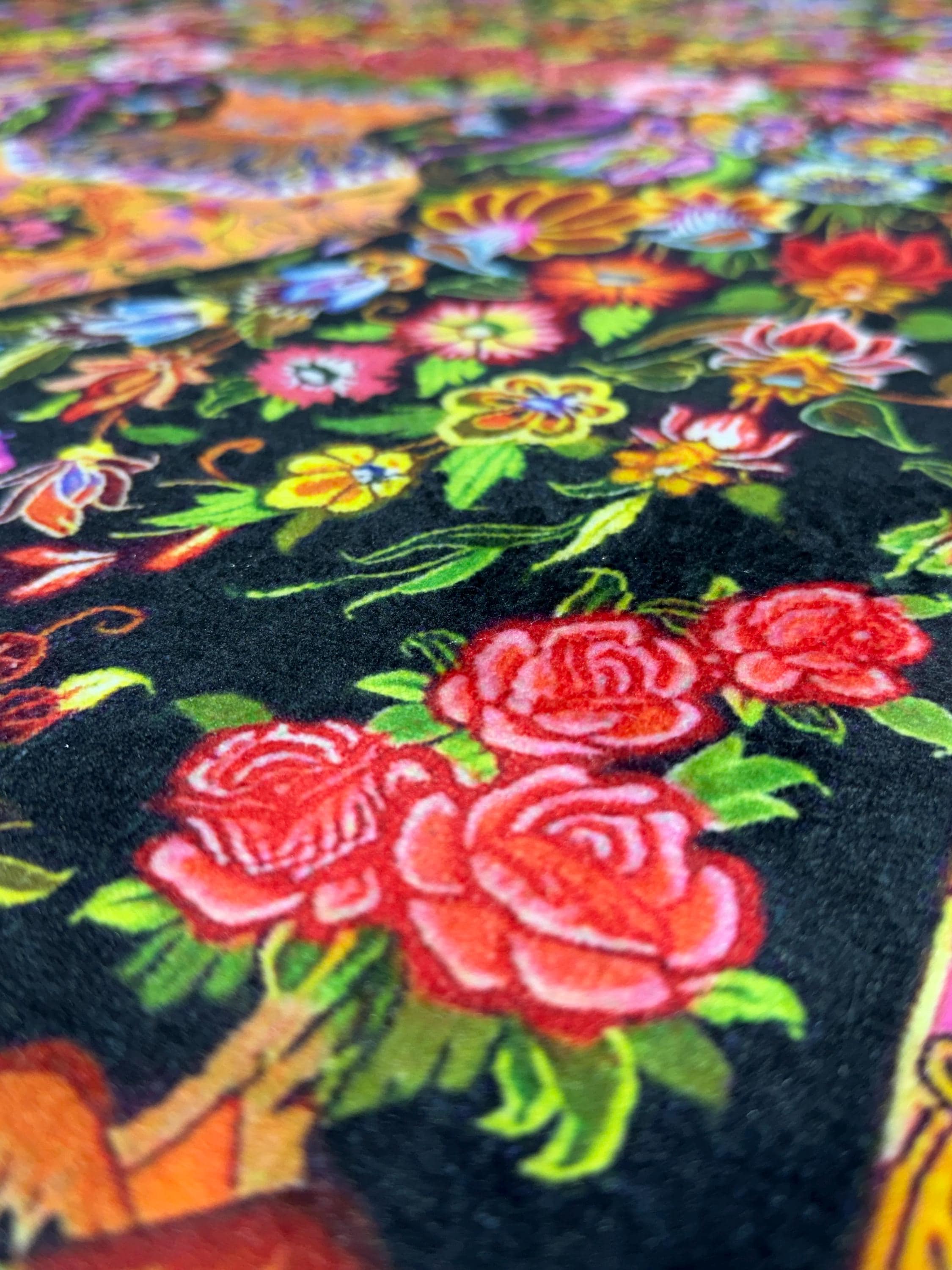 Floral Velvet Turkish Prayer Rug , islamic Sajadah Janamaz Mat -Ramadan Gift- Gebetsteppich - image 5