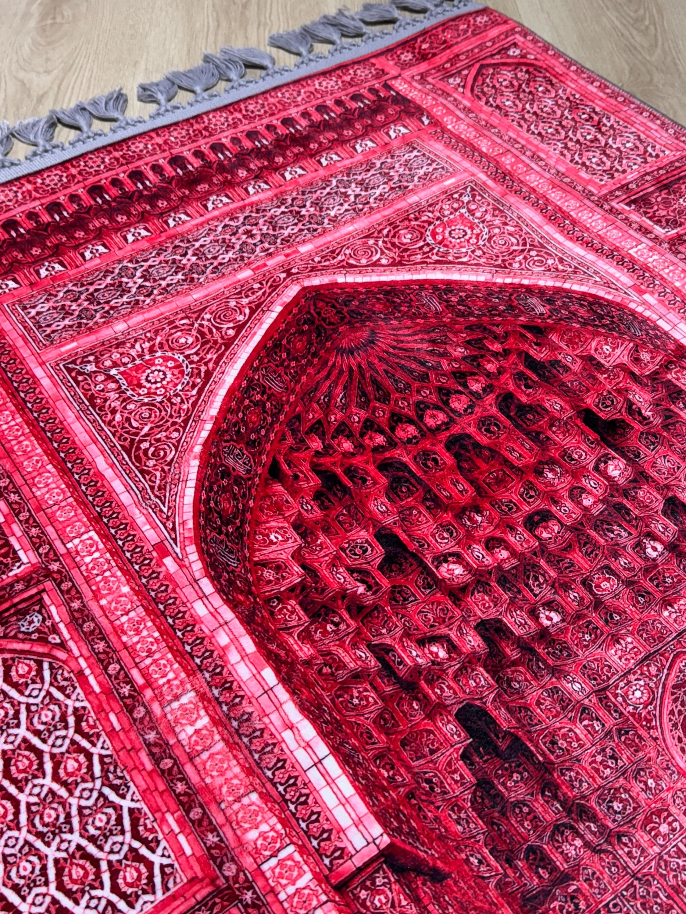 Luxery Prayer Rug ,Soft Muslim Prayer Mat with Traditional Ottoman Design,Janamaz, Ramadan  Gift - image 3