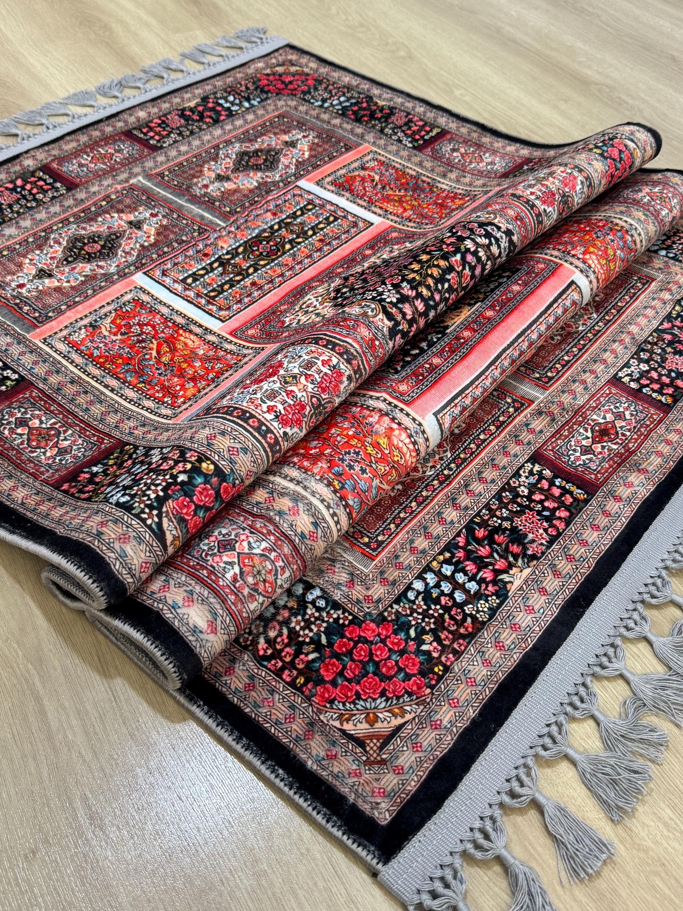 Traditional Turkish Prayer Rug ,islamic Design, Soft & Portable - Ramadan Gift - Gebetsteppich - Lux Mat - image 5