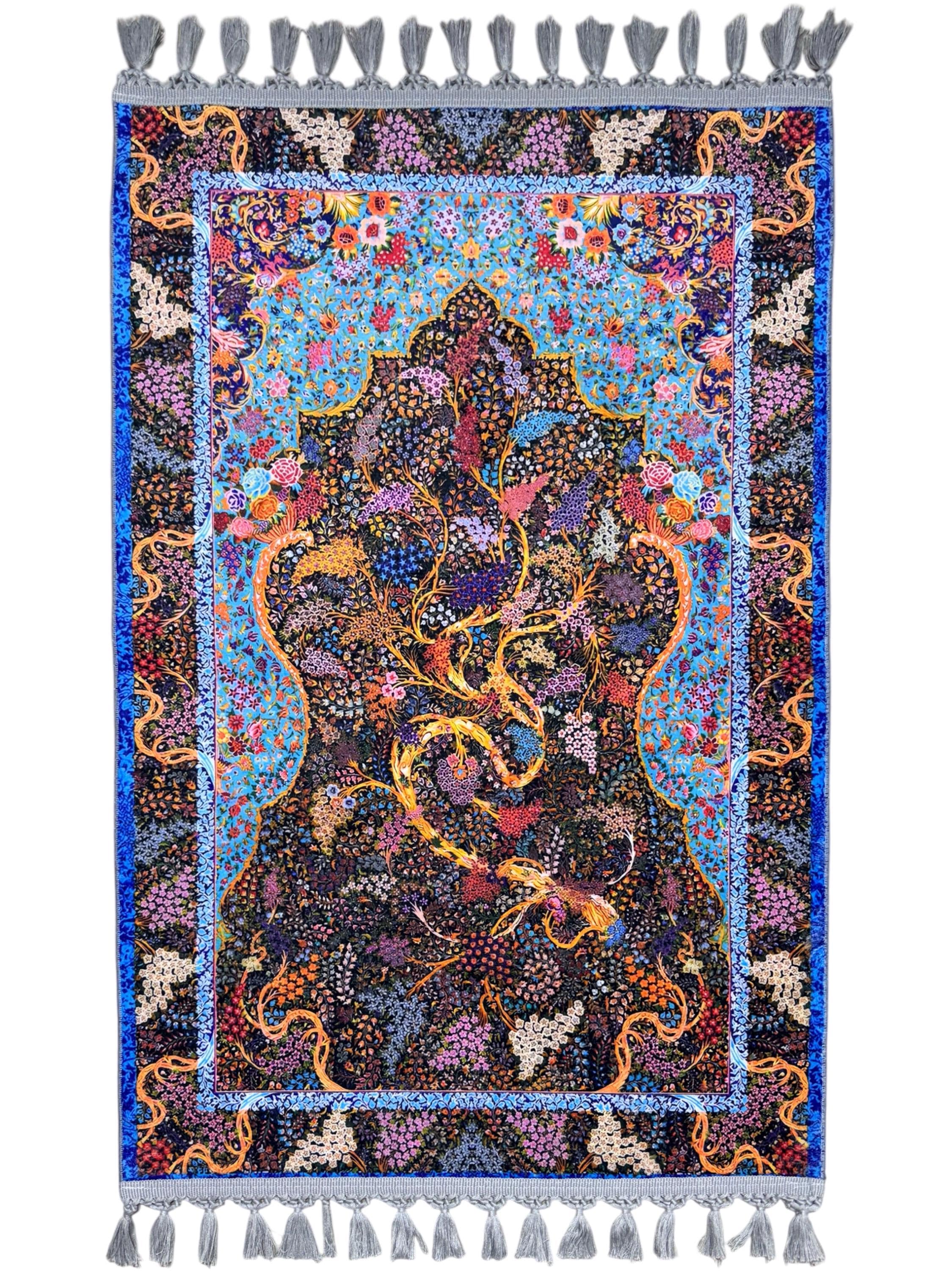 Floral Turkish Prayer Rug, islamic Muslim Gift - Ottoman Carpet - Ramadan Gift - Gebetsteppich - Sejadah