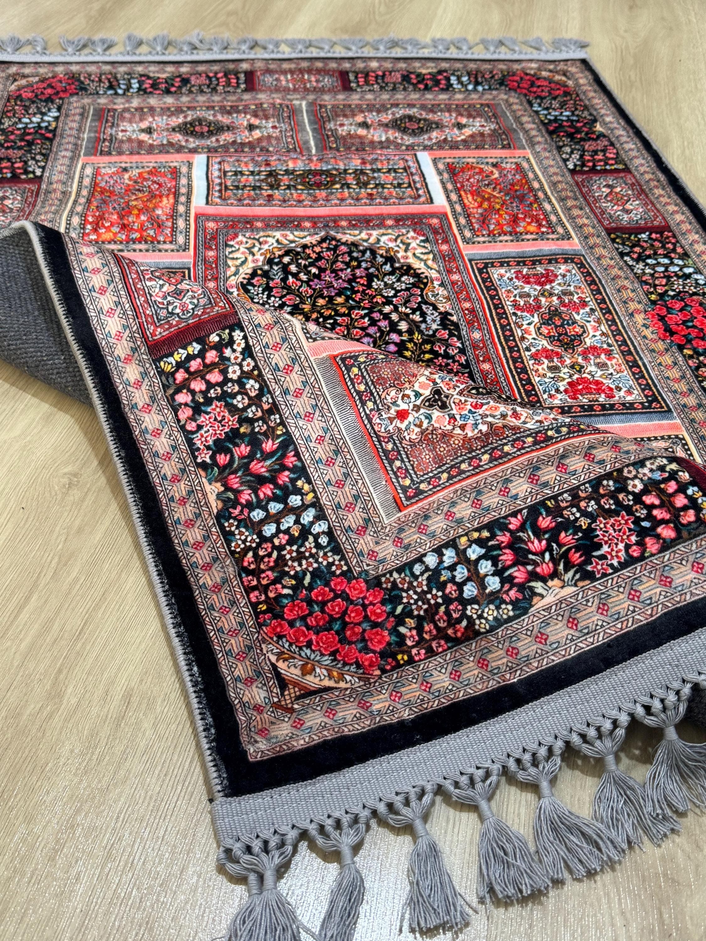 Traditional Turkish Prayer Rug ,islamic Design, Soft & Portable - Ramadan Gift - Gebetsteppich - Lux Mat - image 4