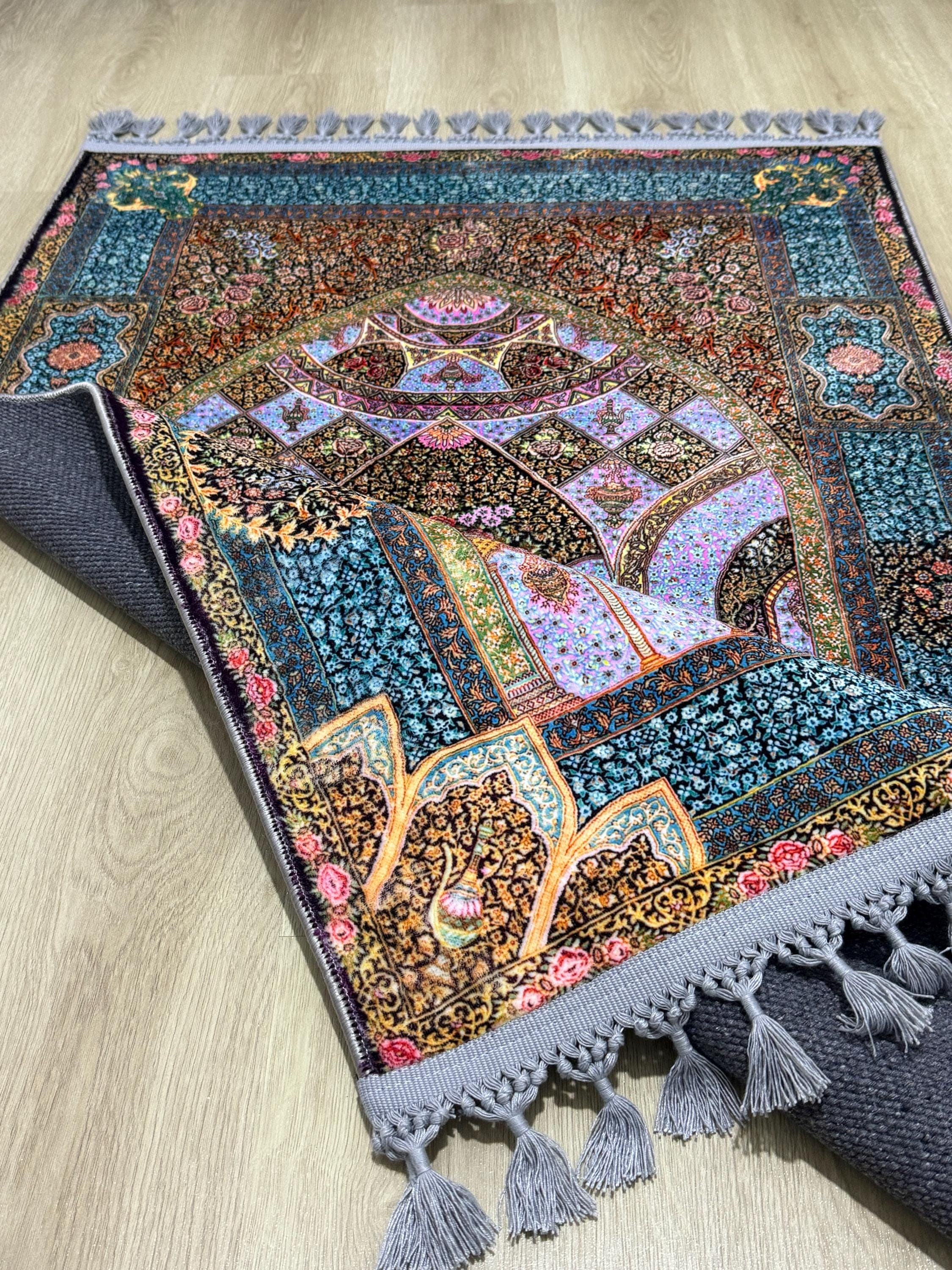 Floral Turkish Prayer Rug, islamic Prayer Mat, Muslim  Ramadan Eid Gift , Sejadah, Janamaz - image 3
