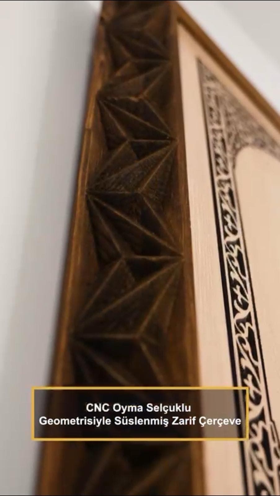 Handmade Islamic Wood Wall Art- Arabic Calligraphy, Elif Vav Sign - Eid Wedding Gİft - image 3