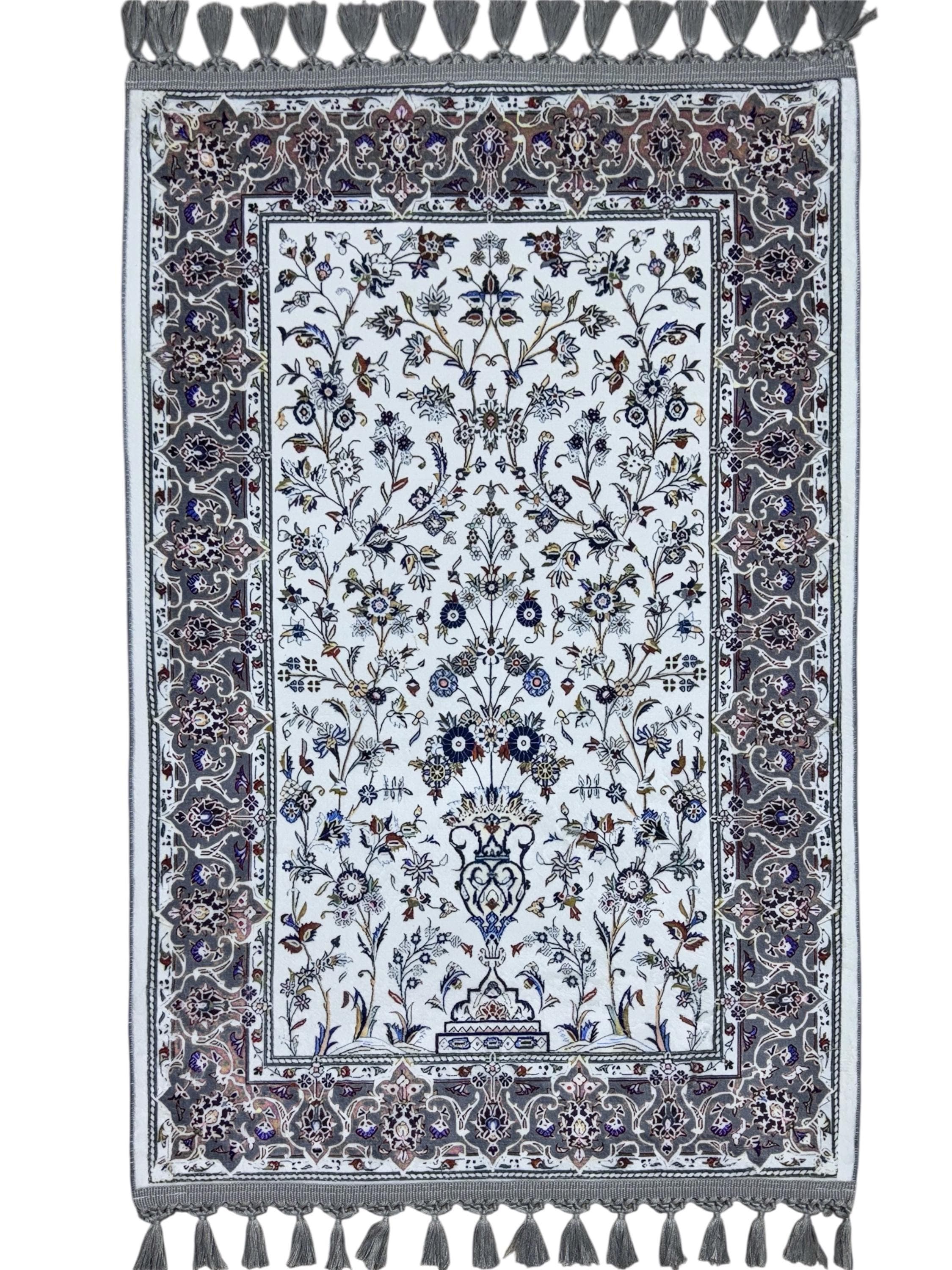 Floral Turkish Prayer Rug, islamic Muslim Prayer Mat- Wedding Eid Her Hİs Gift - image 3