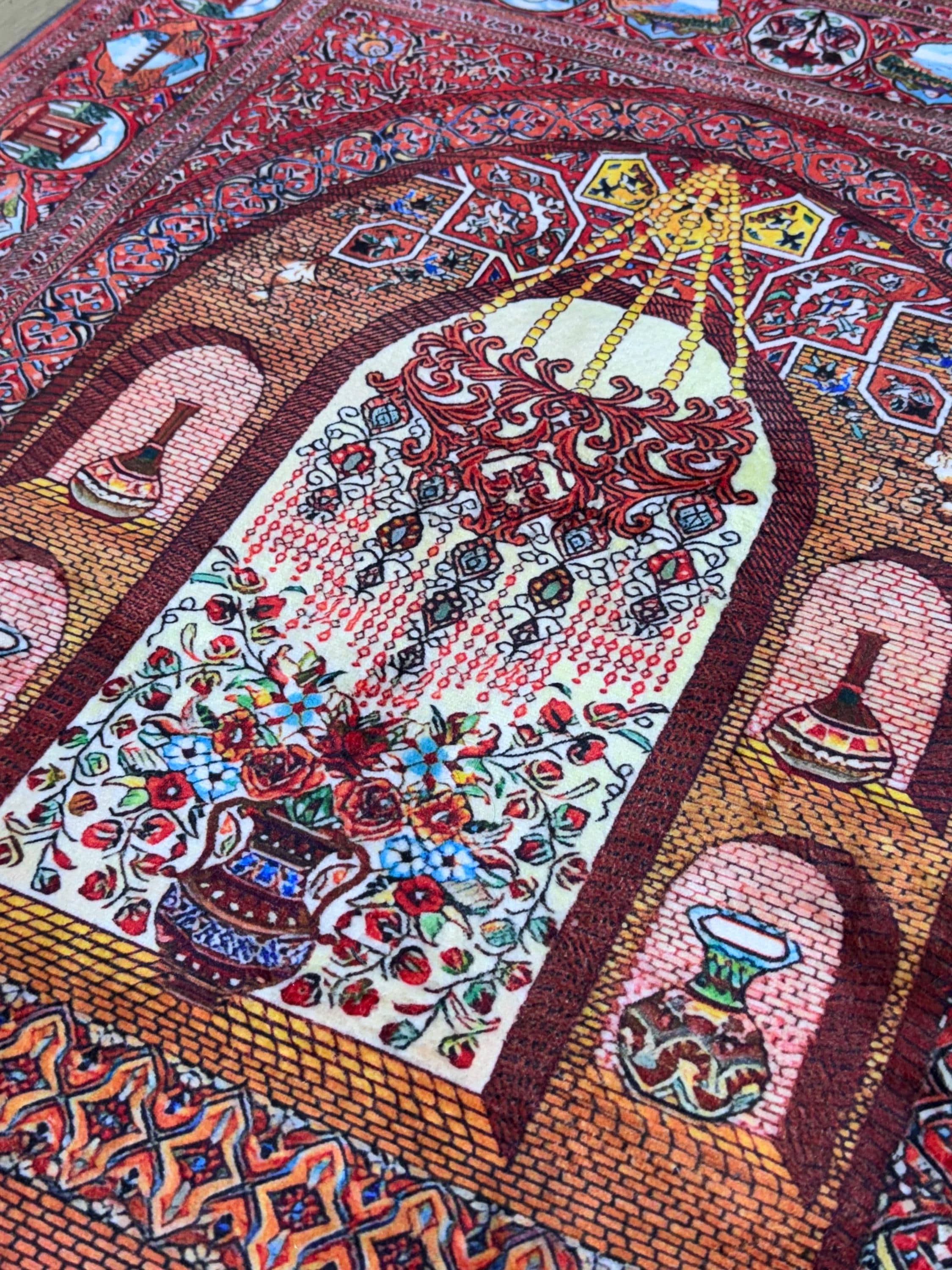 Detailed Digital Design Prayer Rug-  Muslim Gift- Orthodox Mat -Persian Carpet - Christian mat - image 4