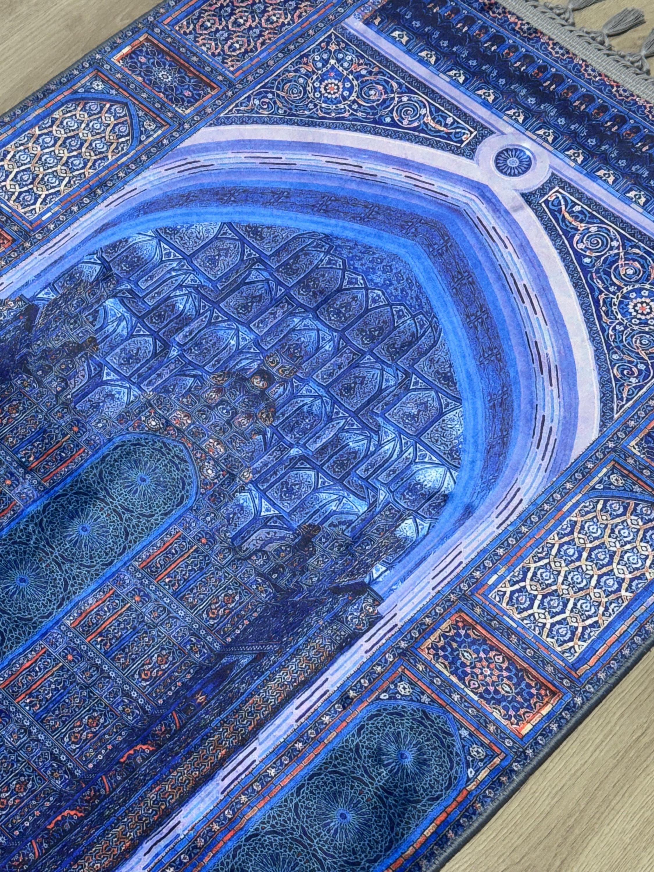 Turkish Islamic Soft Muslim Prayer Rug- Muslim  Carpet with Traditional Ottoman Design-Ramadan Gift - image 4