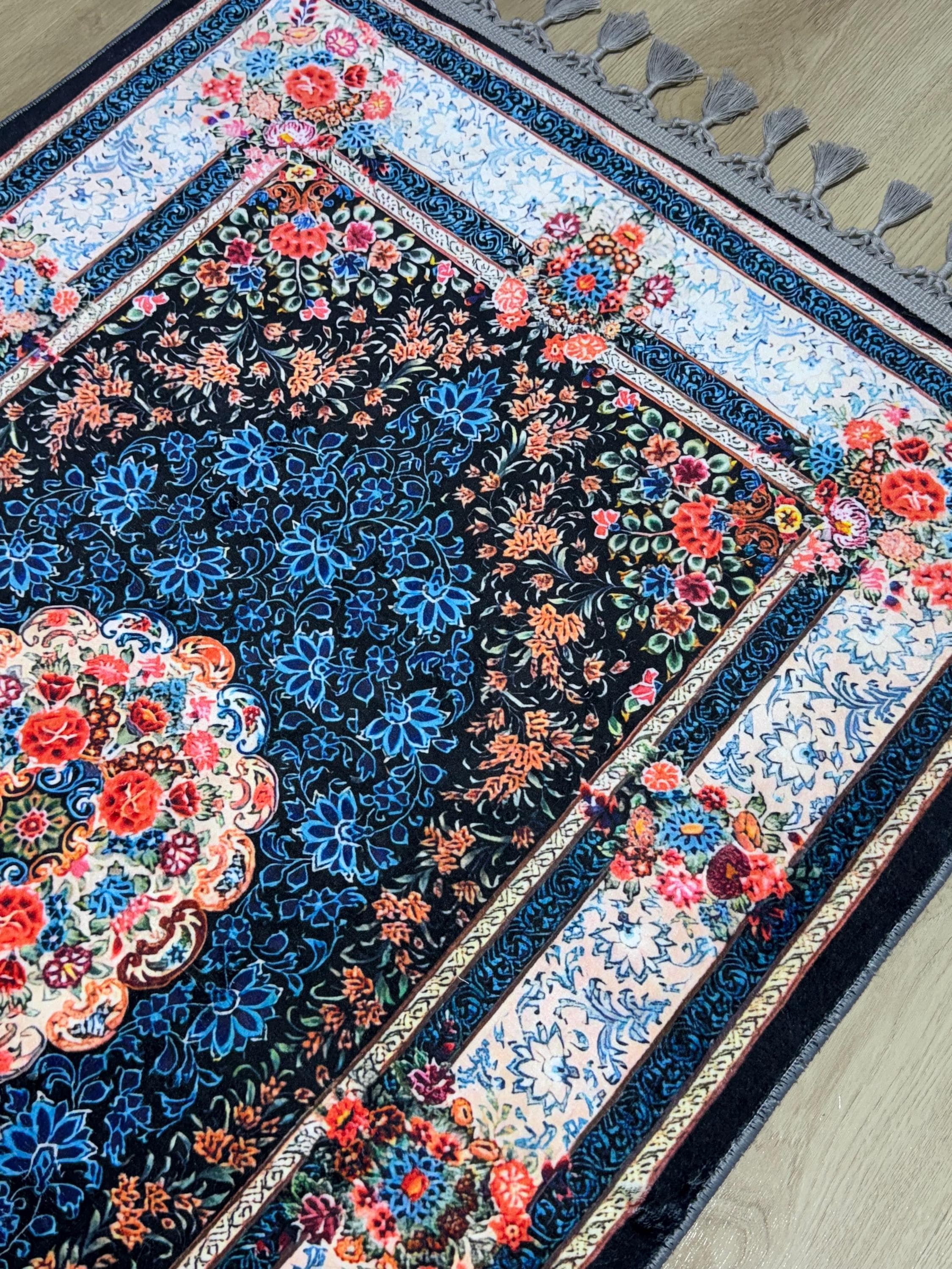 Soft Medallion Islamic Prayer Rug - Personalized Turkish Muslim  Mat -PrayerRoom -Bedroom -Living Room, Janamaz - image 3
