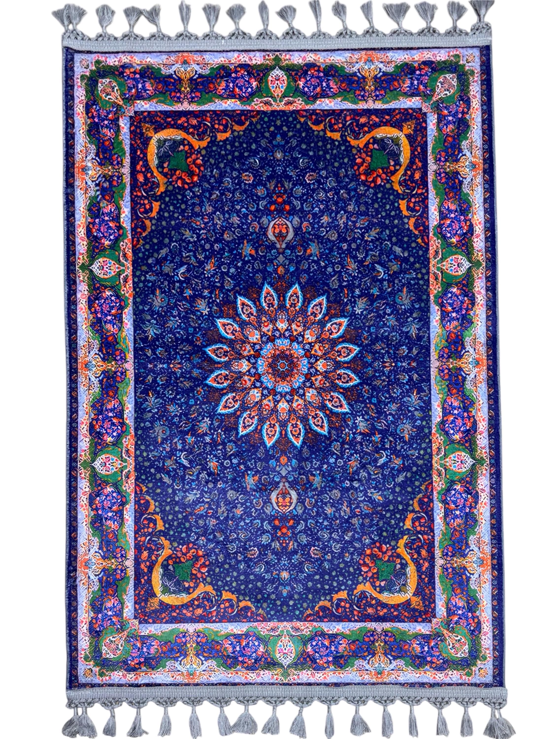 Medallion Islamic Prayer Rug - Personalized Turkish Muslim  Mat -PrayerRoom -Bedroom - Ramadan Gift - image 3