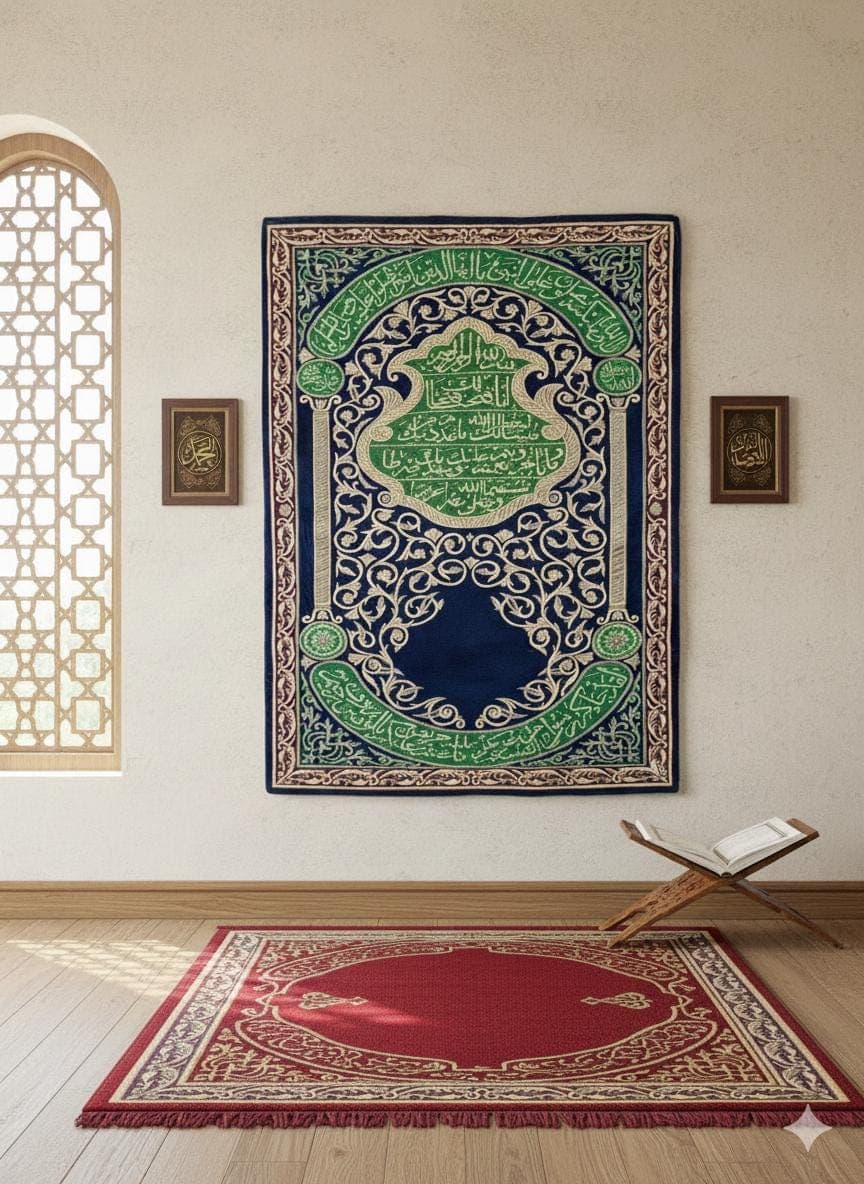 Ayat al-Kursi Wall Tapestry - Islamic Decor Calligraphy - Spiritual Ramadan Gift - Muslim Home Wall Art - image 5