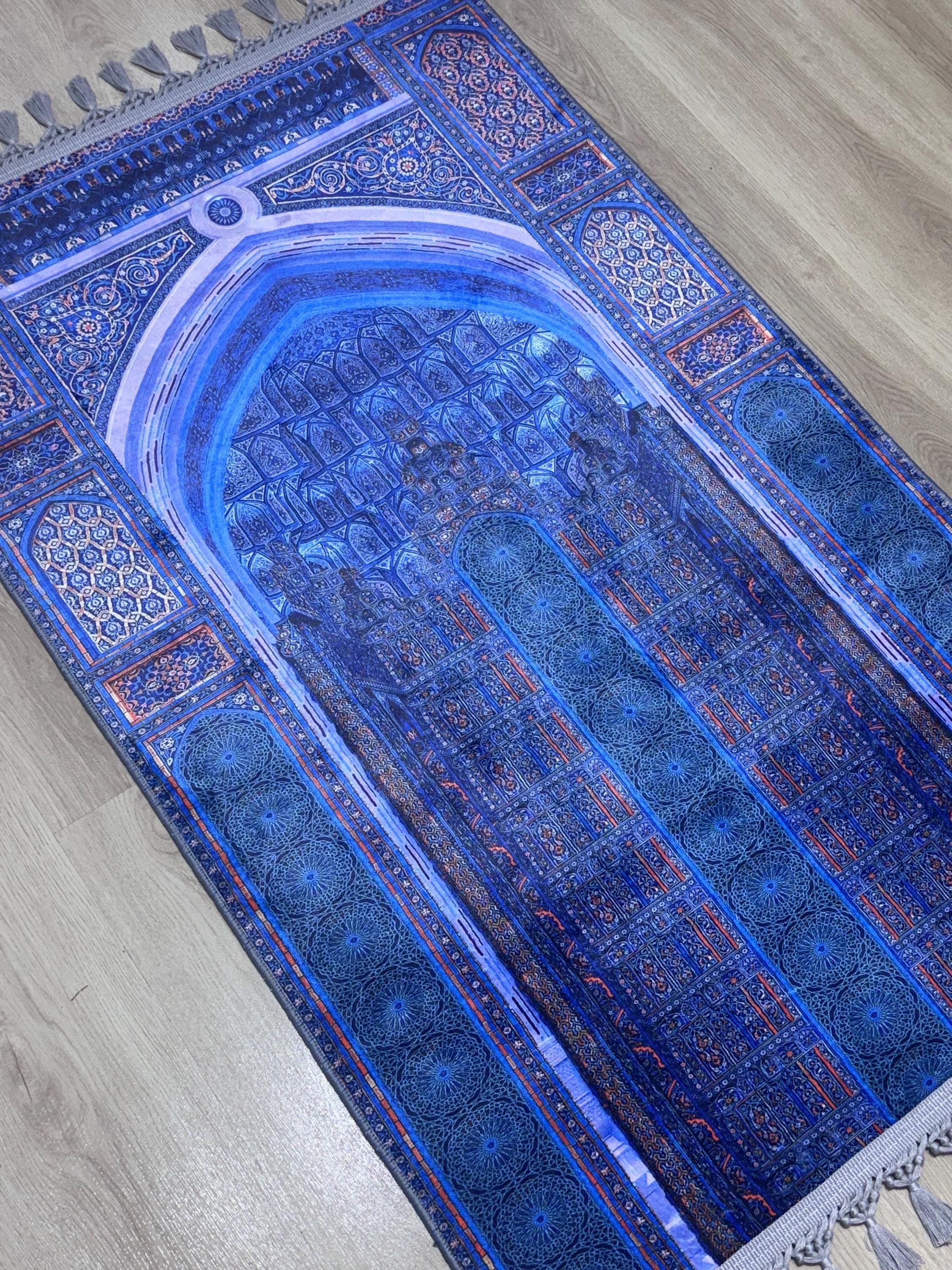 Turkish Islamic Soft Muslim Prayer Rug- Muslim  Carpet with Traditional Ottoman Design-Ramadan Gift - image 3
