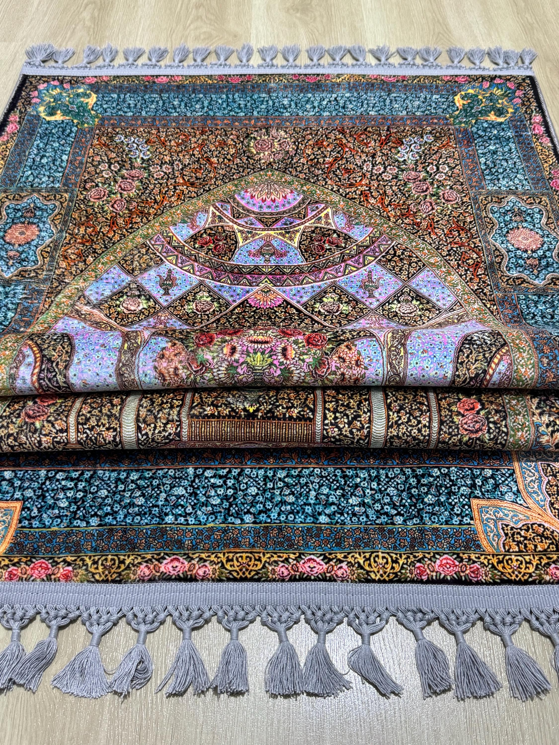 Floral Turkish Prayer Rug, islamic Prayer Mat, Muslim  Ramadan Eid Gift , Sejadah, Janamaz - image 4