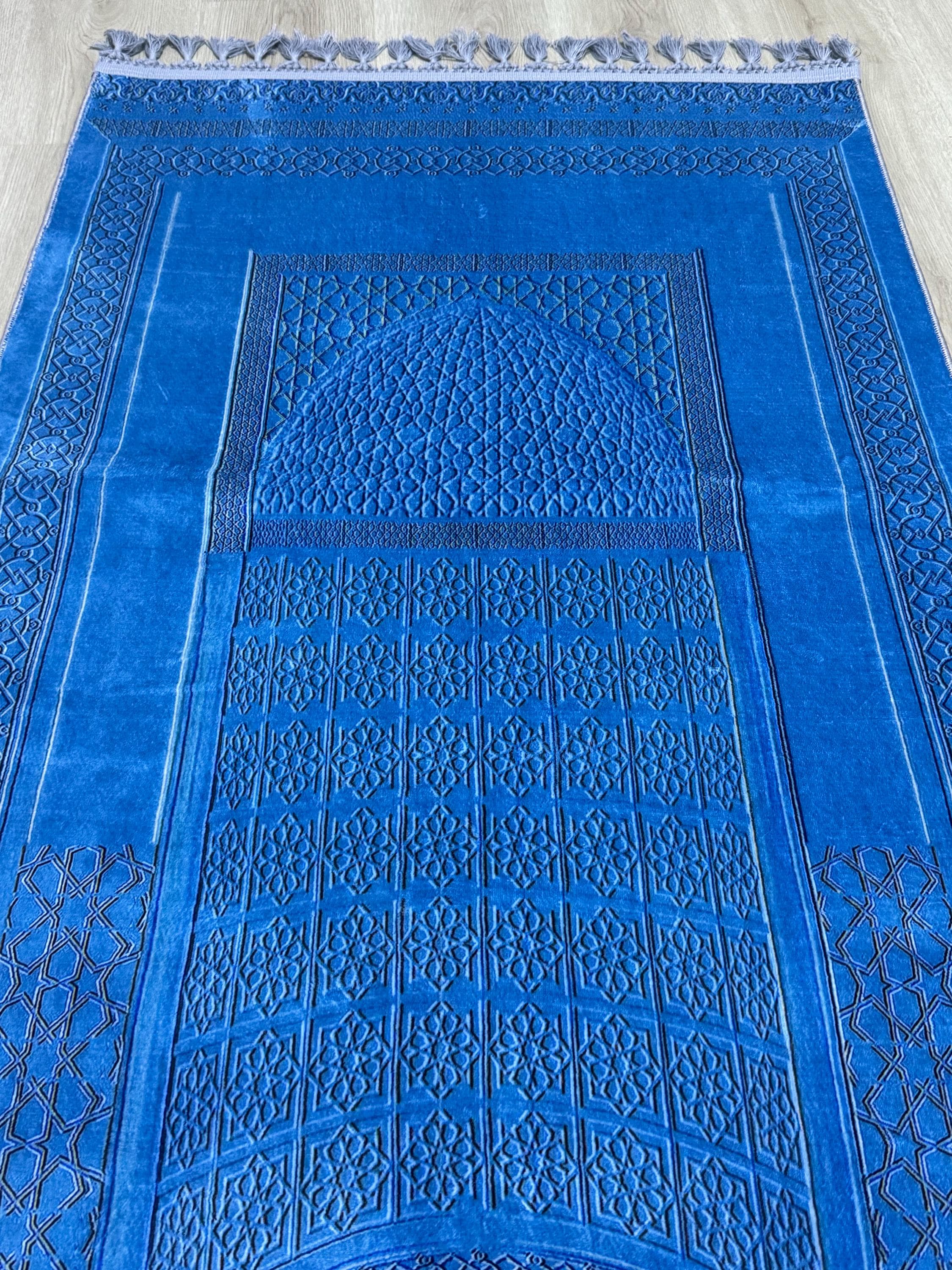 Personalised Prayer Mat – Turkish Islamic Soft Muslim Prayer Rug-  Green Janamaz -Sejadah- Ramadan Gift - image 4