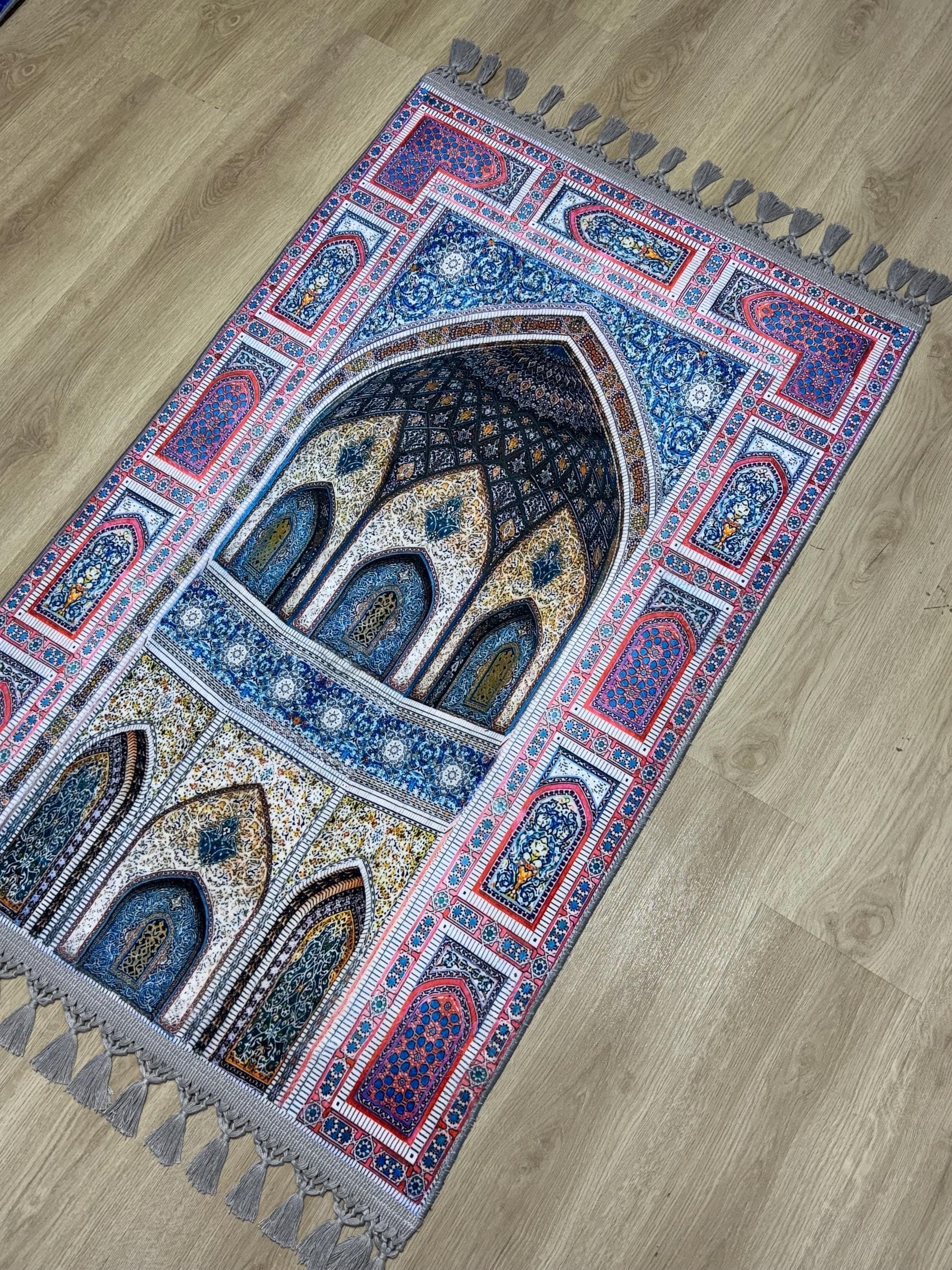 Prayer Mat - Soft Islamic Muslim Custom Prayer Rug-Ramadan Wedding Gift -Mihrab Carpet - image 4