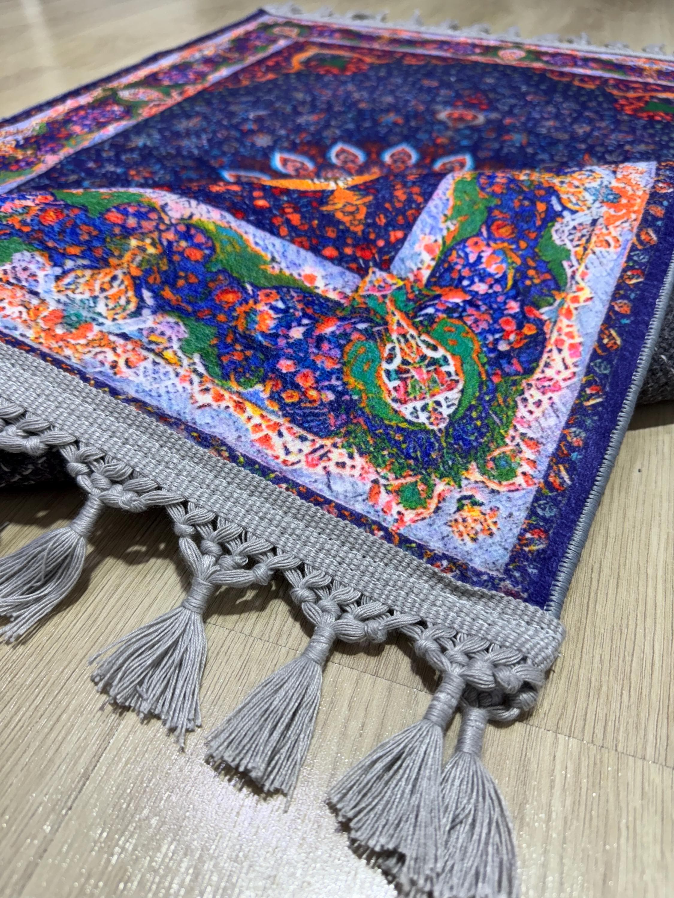 Medallion Islamic Prayer Rug - Personalized Turkish Muslim  Mat -PrayerRoom -Bedroom - Ramadan Gift - image 4