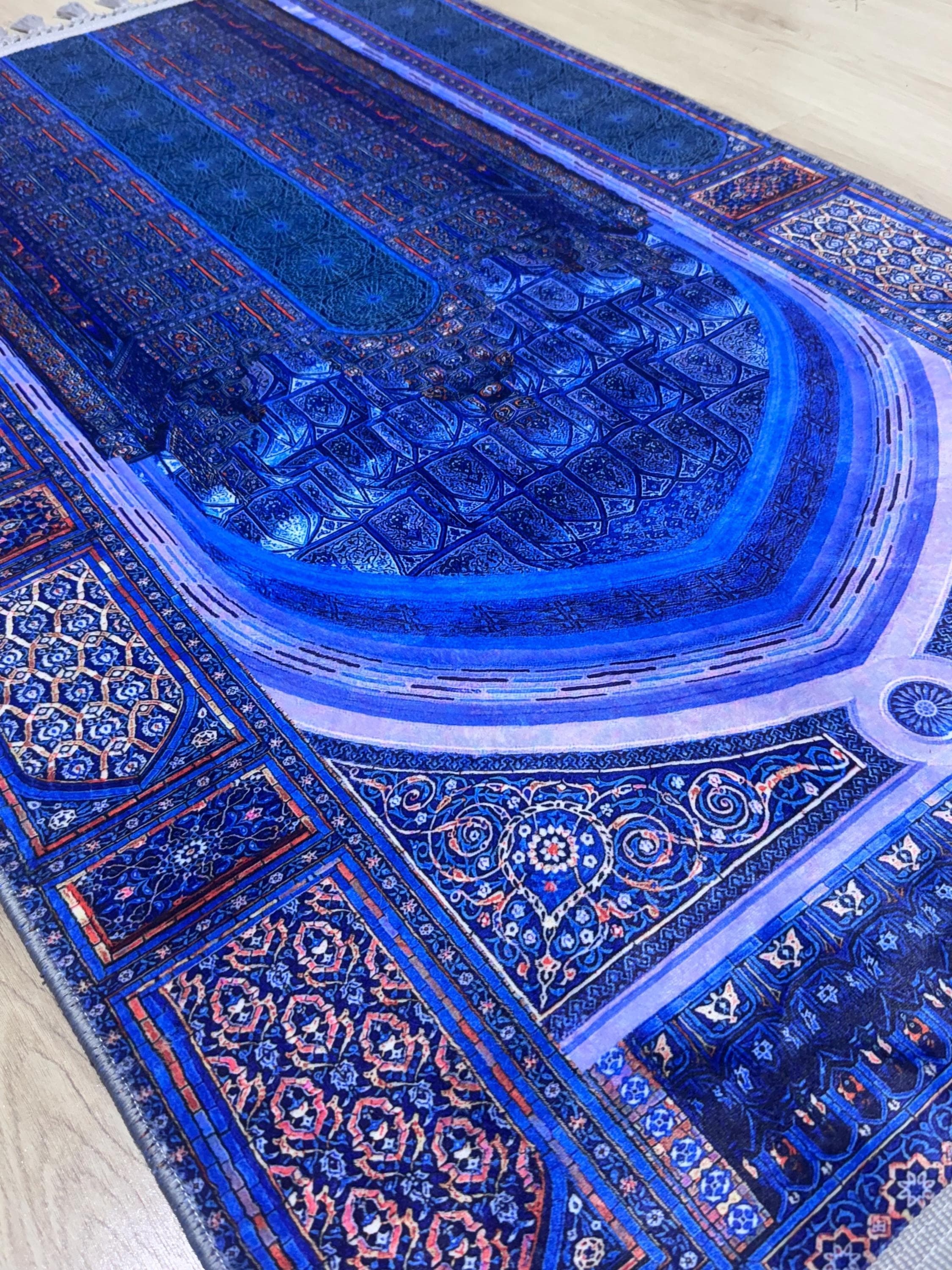 Turkish Islamic Soft Muslim Prayer Rug- Muslim  Carpet with Traditional Ottoman Design-Ramadan Gift - image 5