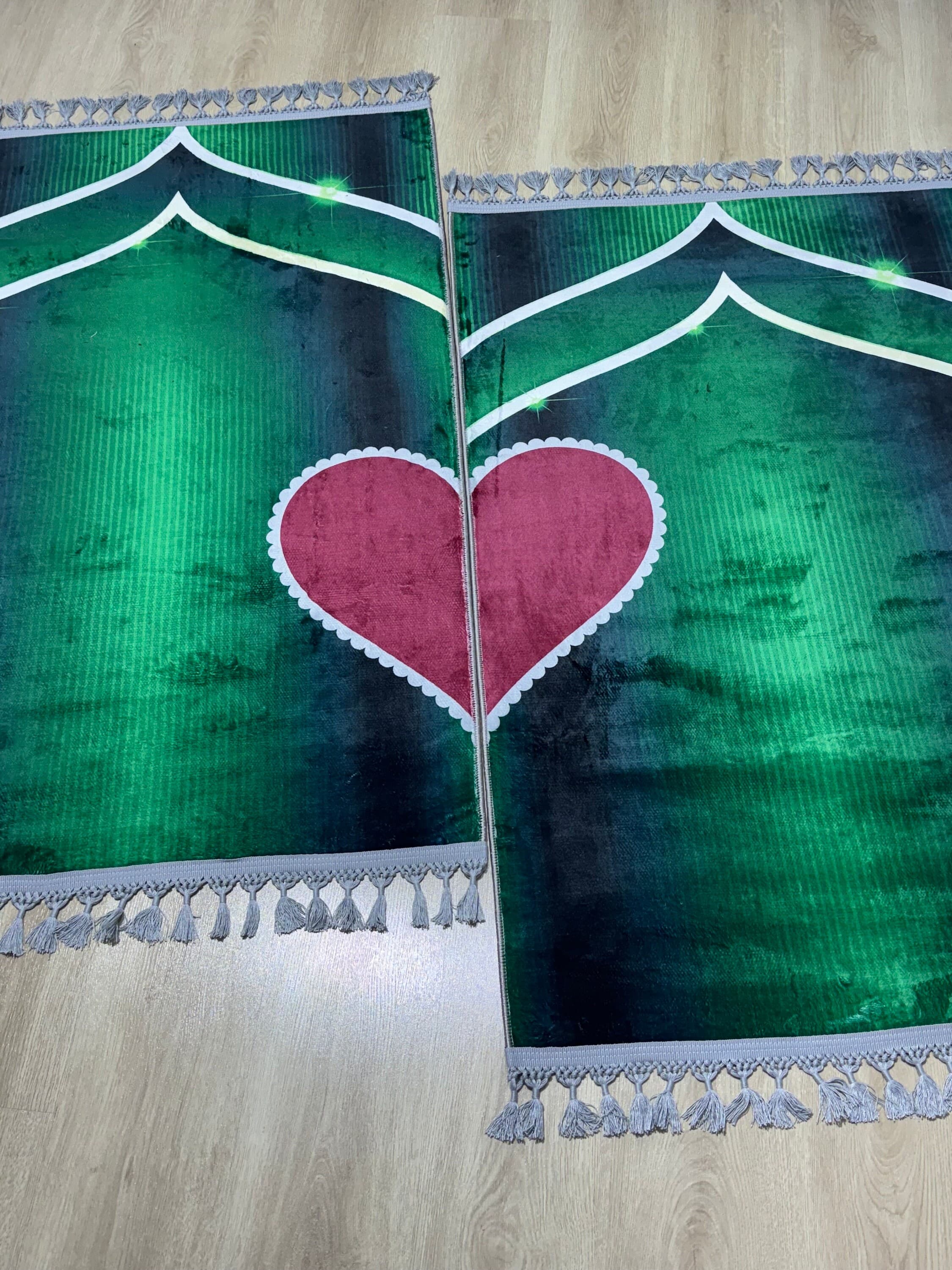 Double Prayer Rug: Muslim Nikkah Gift, Islamic Wedding, His & Hers Islamic