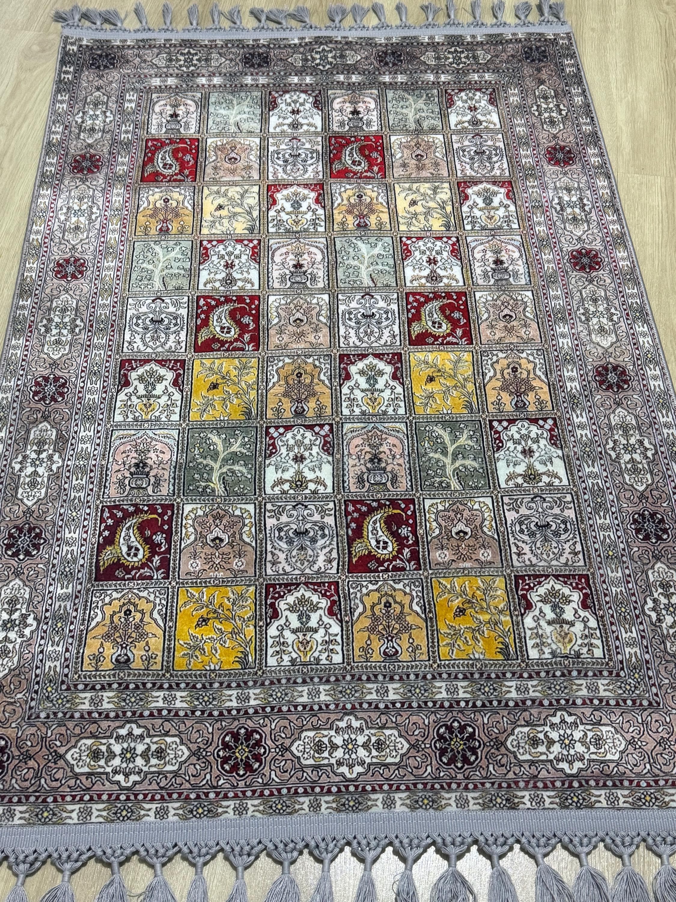 Geometric Mihrab  Turkish Prayer Rug , Large Islamic Prayer Mat, Red Green Carpet-Ramadan Eid Wedding - image 5