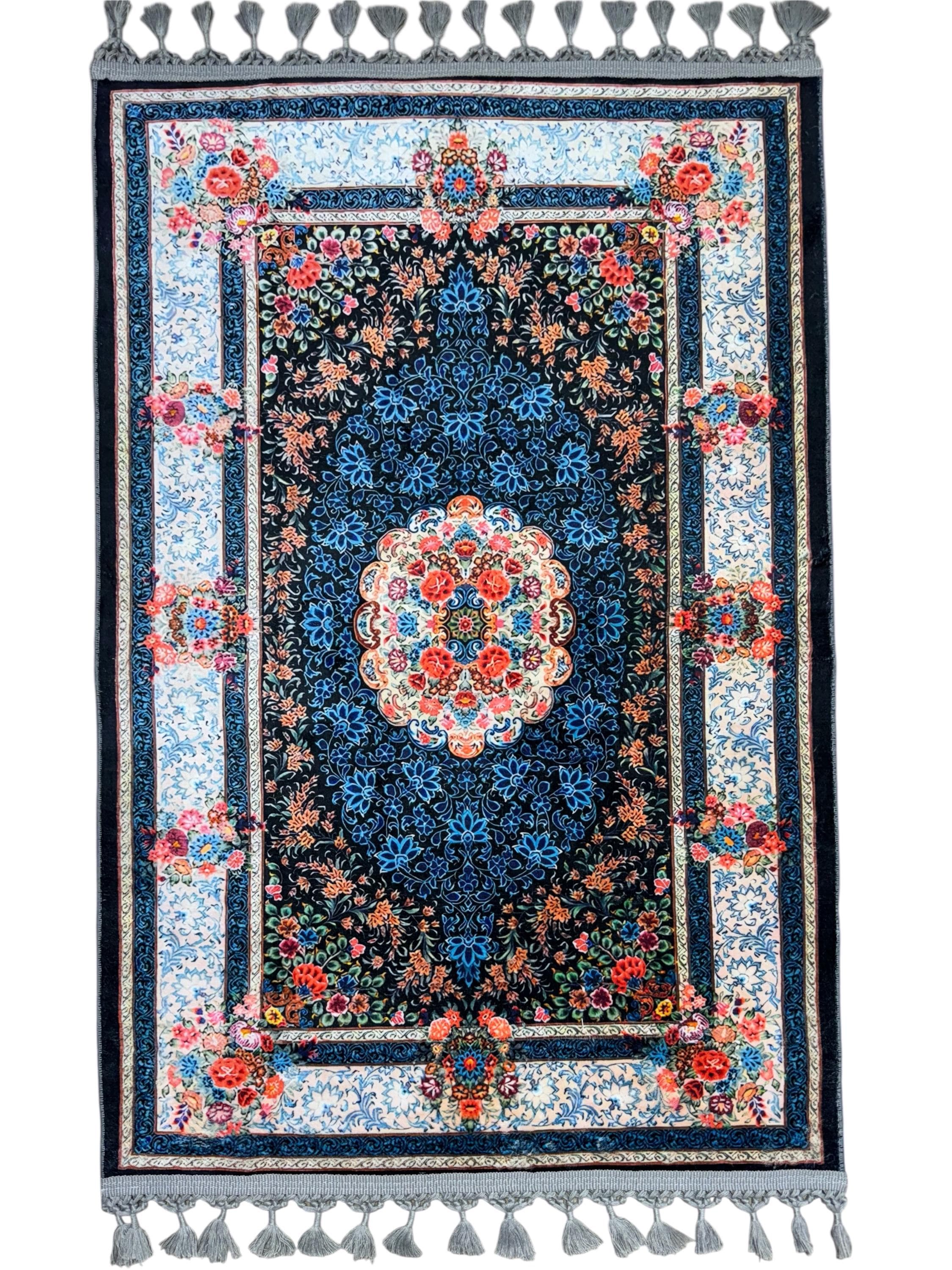 Soft Medallion Islamic Prayer Rug - Personalized Turkish Muslim  Mat -PrayerRoom -Bedroom -Living Room, Janamaz - image 4