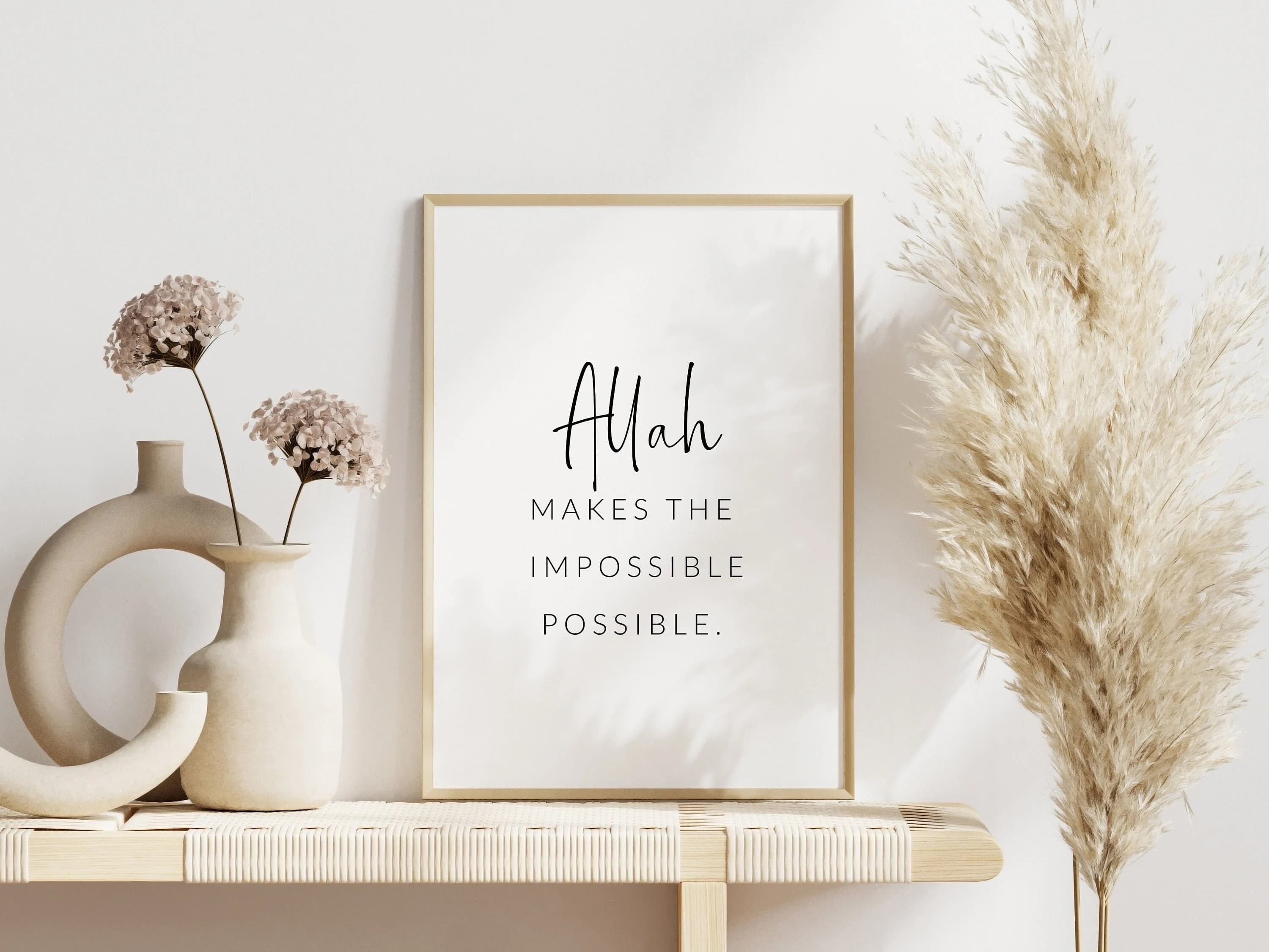Islamic Wall Art, Inspirational Islamic Minimalist Muslim Wall Art, Islamic Gifts, Motivational Printable Art, Islamic Quote Poster