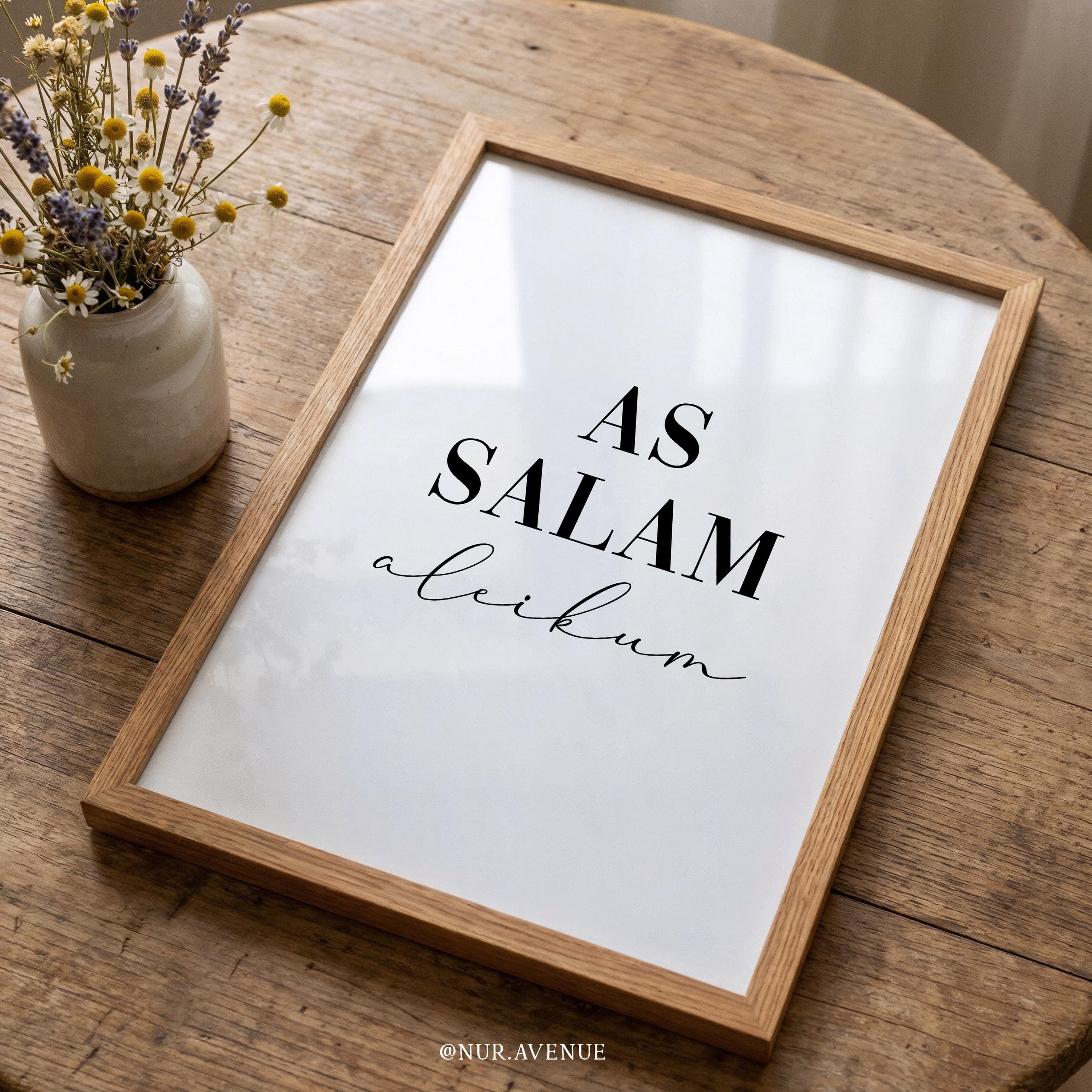 Islamic Printable Wall Art As Salam Aleikum - Digital Download, Muslim Home Decor, Black & White Print, Entryway Downloadable Poster, Gift