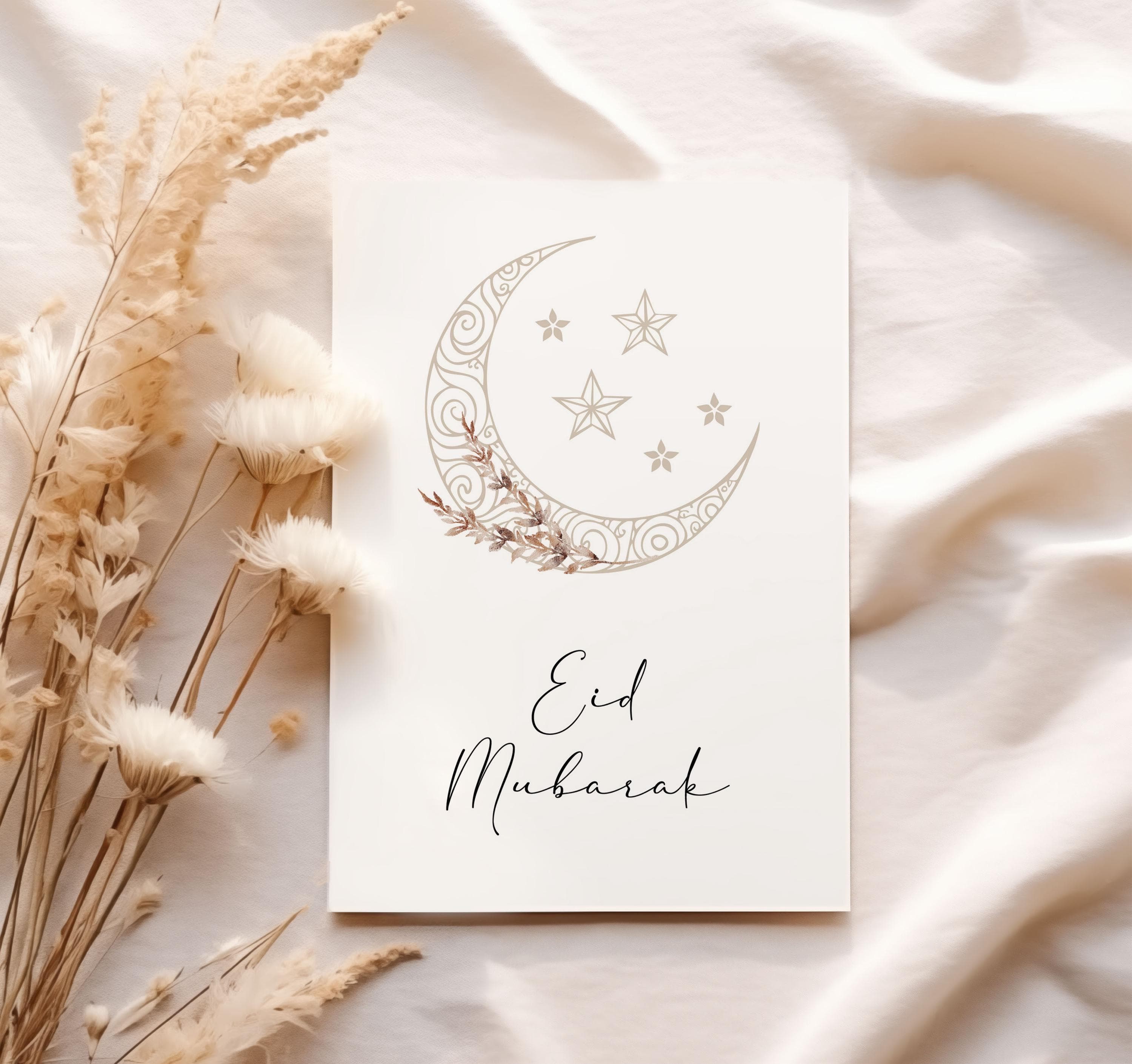 Printable Eid Mubarak Cards, Islamic Greeting Cards Digital Download, Islamic Gifts, Minimalist Islamic Eid Mubarak Digital Cards 5x7 A6 4x6 - image 3